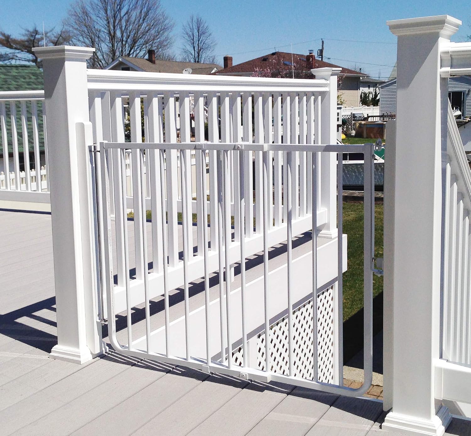 Cardinal Gates SS30OD Stairway Special Outdoor Baby & Pet Gate, Brown | SS30OD Stairway Special fits 27-42.5 in; weather-resistant outdoor baby/pet gate for stairs, decks, patios and porches.