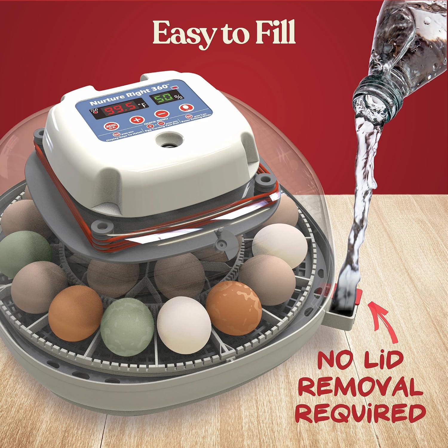Harris Farms Nurture Right Egg Incubator with Auto Turner, Holds 22 Eggs