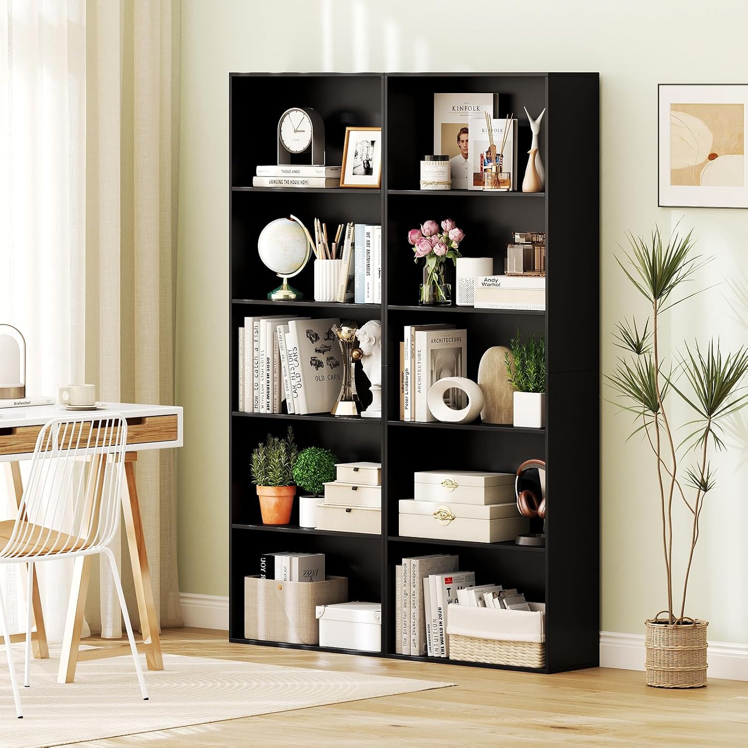 Giantex 8-Cube Bookcase, 3-Tier Cubby Bookshelf, Horizontal Vertical Display Rack with Anti-Tipping Kits, Modern Storage Organizer Shelf Unit for Bedroom, Living Room, Study (Natural, 8-Cube)