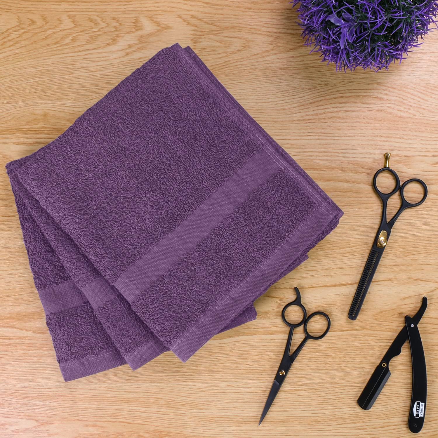 Utopia Towels Salon Towels, Pack of 24, 16x27 in, 100% Cotton, White | Highly Absorbent Lightweight Cotton Salon Towels for Hand, Gym & Beauty Care - Soft, Ideal for Spa & Home Hair Care