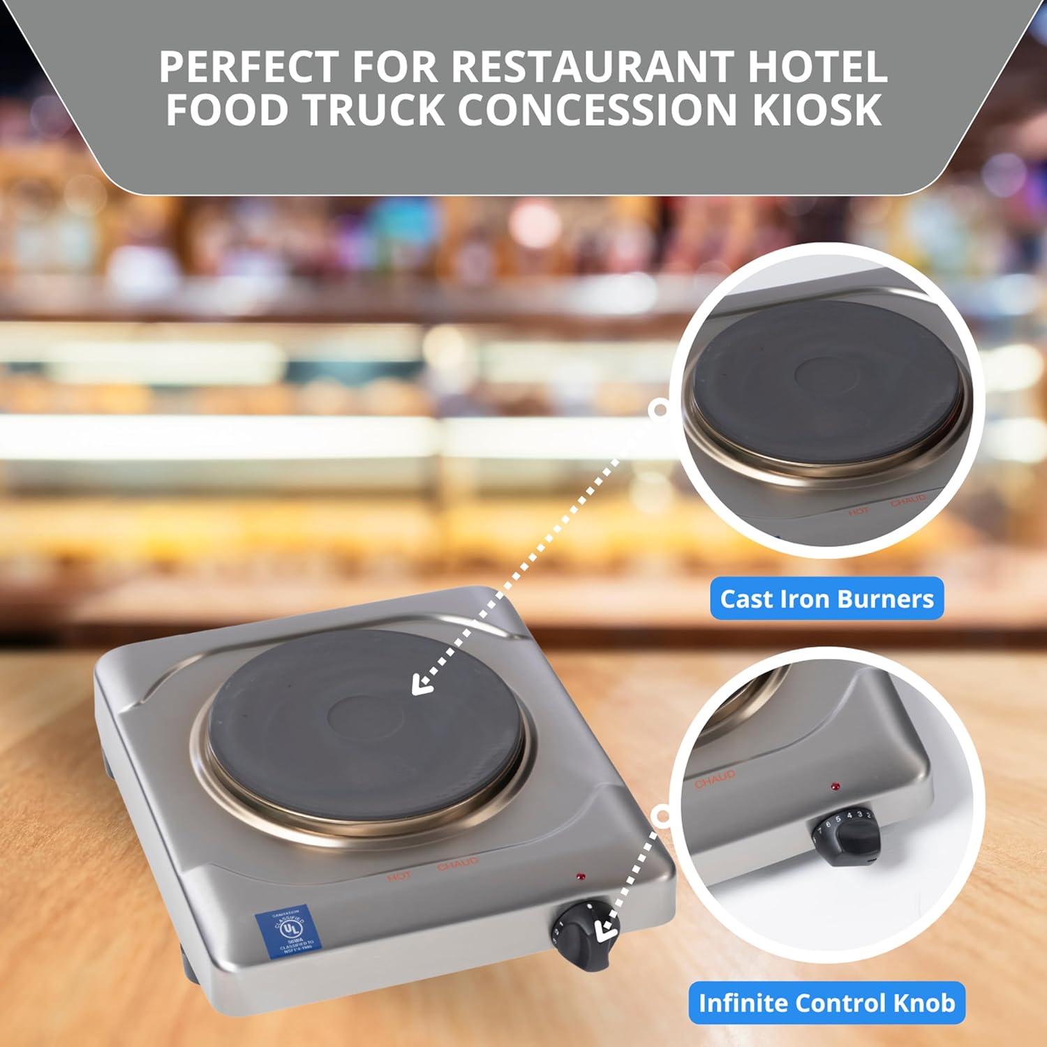 Cadco KR-S2 Portable Electric Hot Plate
