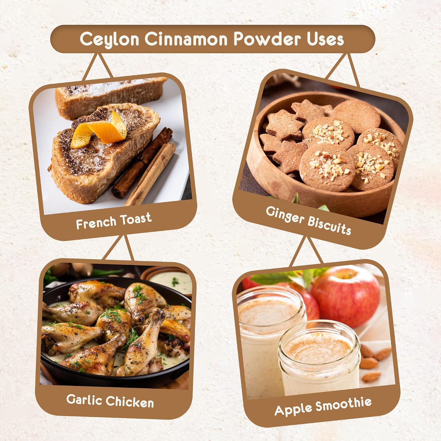 Ceylon Flavors Organic Ceylon Cinnamon Powder, Premium Special Grade, Non GMO, Harvested from a USDA Certified Organic Farm in Sri Lanka (3.5 oz)