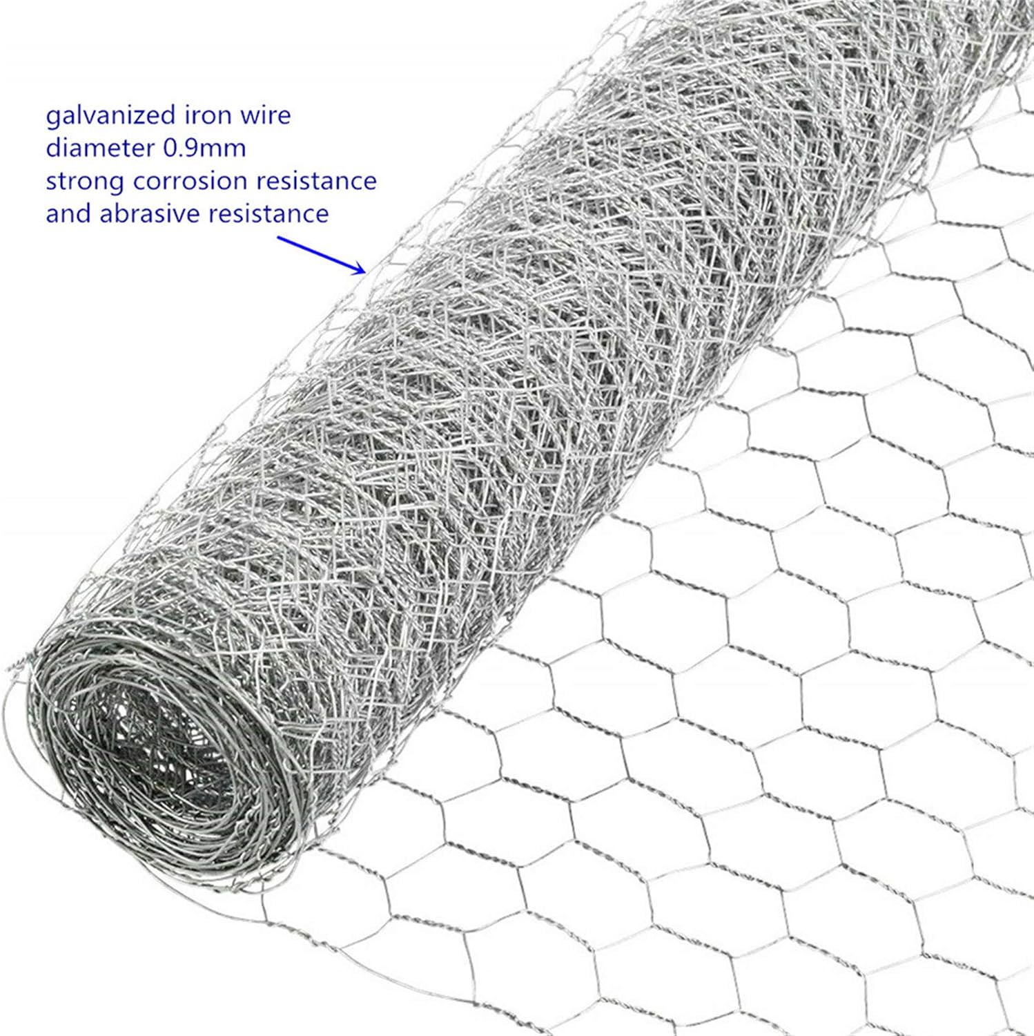 Galvanized Poultry Wire Netting 2" Hexagonal Mesh Wire Fence Suit for Family Craft Projects Chicken Netting Garden Fencing Backyard Fencing (4ft x