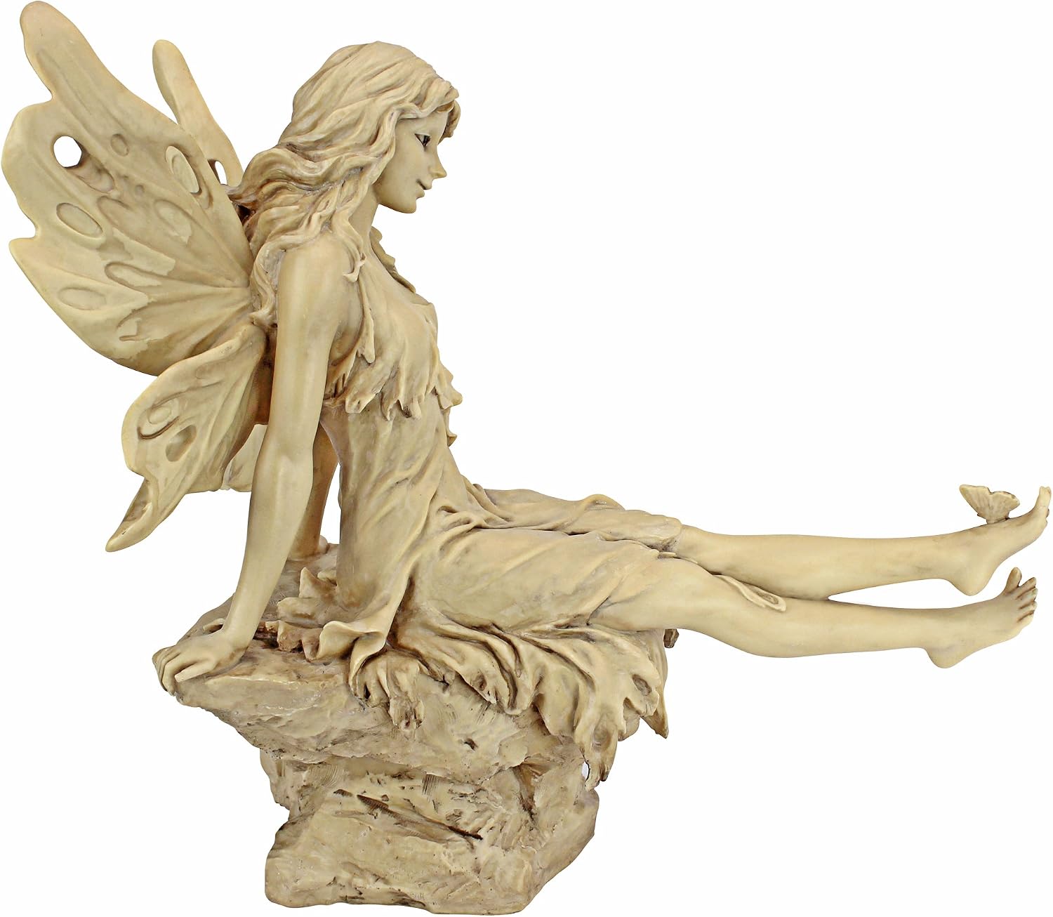 Design Toscano Twinkle Toes Fairy Garden Statue, 13 Inch, Polyresin, Ancient Ivory