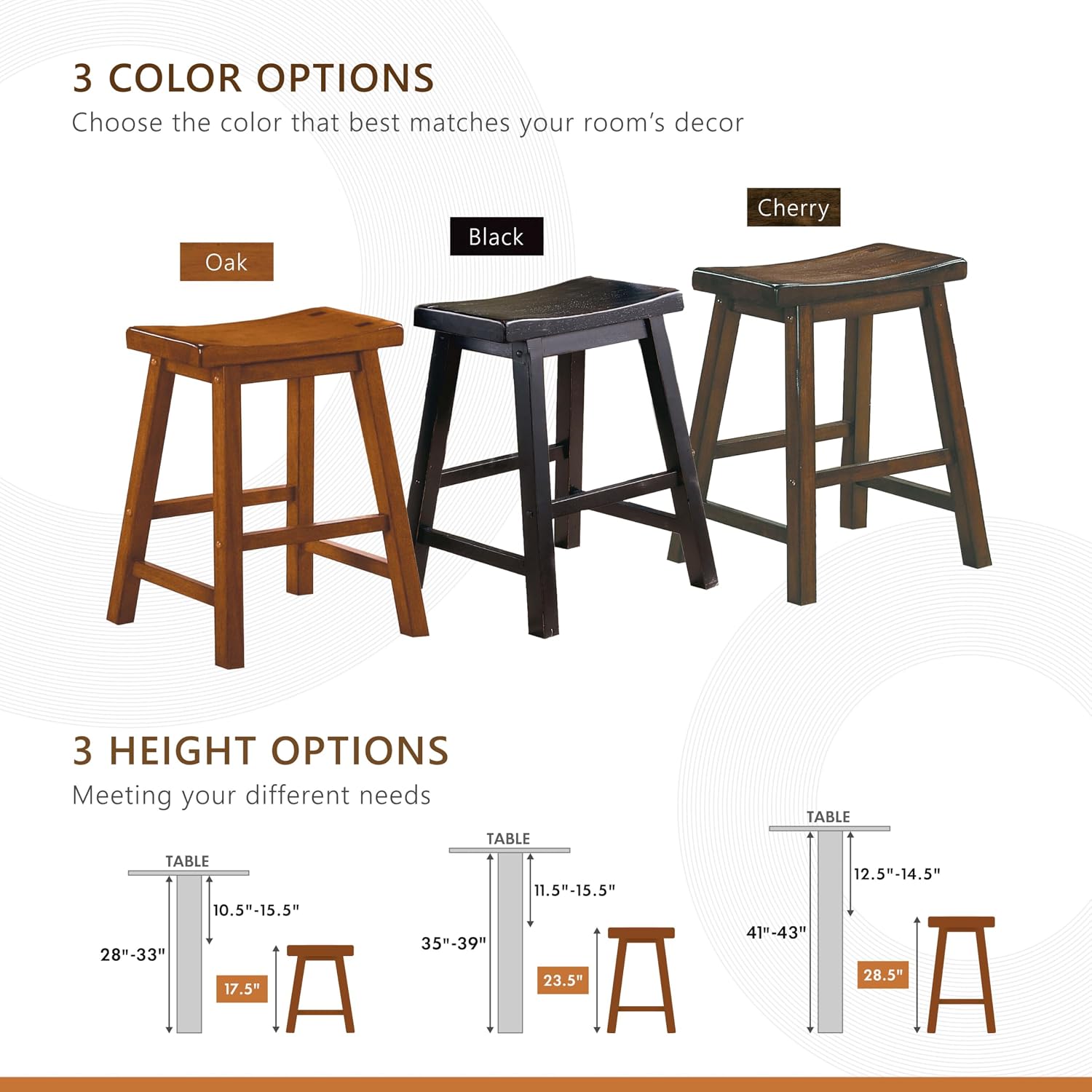 Homelegance Saddleback 24-Inch Height Barstool, Cherry, Set of 2