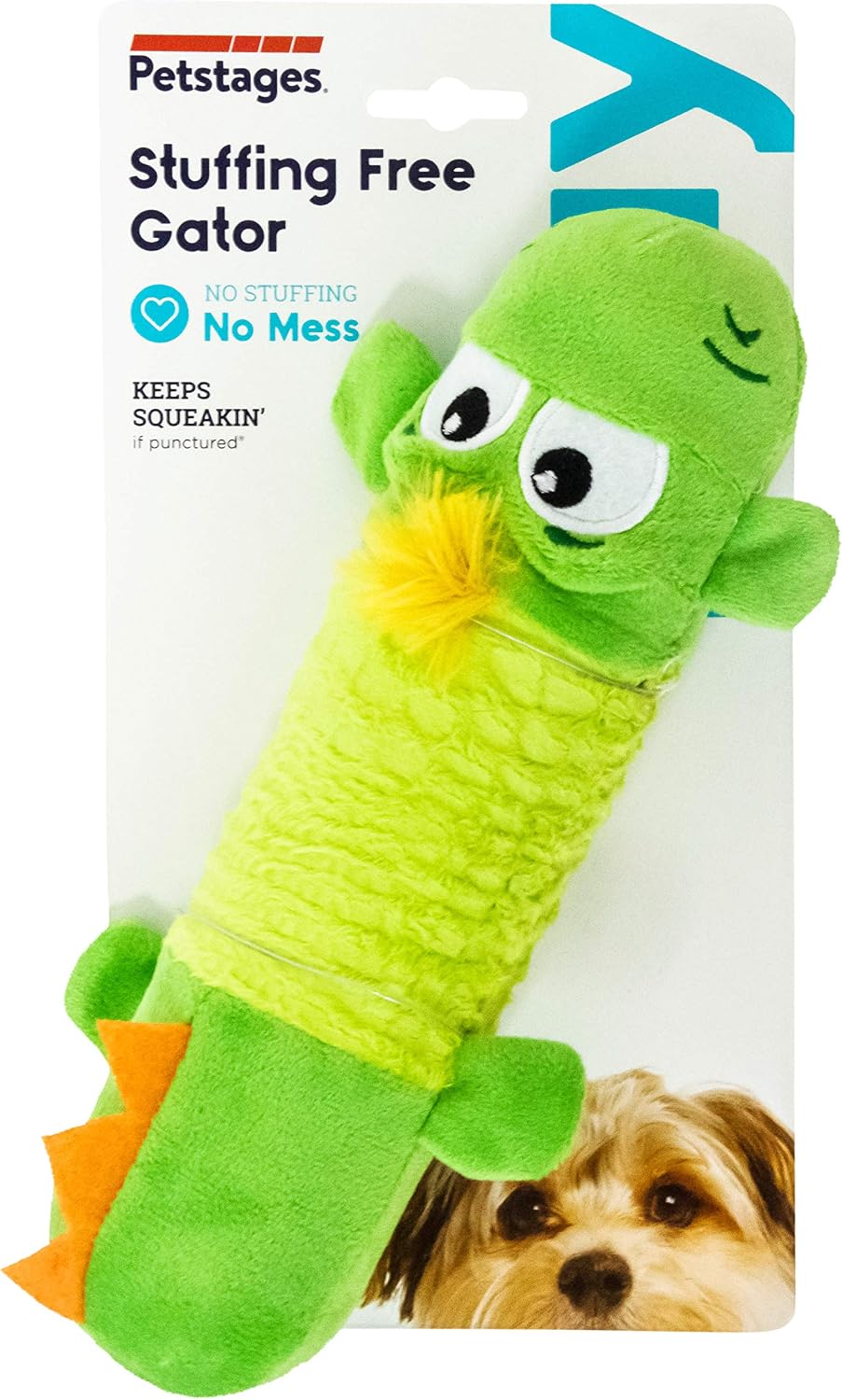 Petstages Stuffing-Free Lil' Squeak Monkey Plush Dog Toy, Small