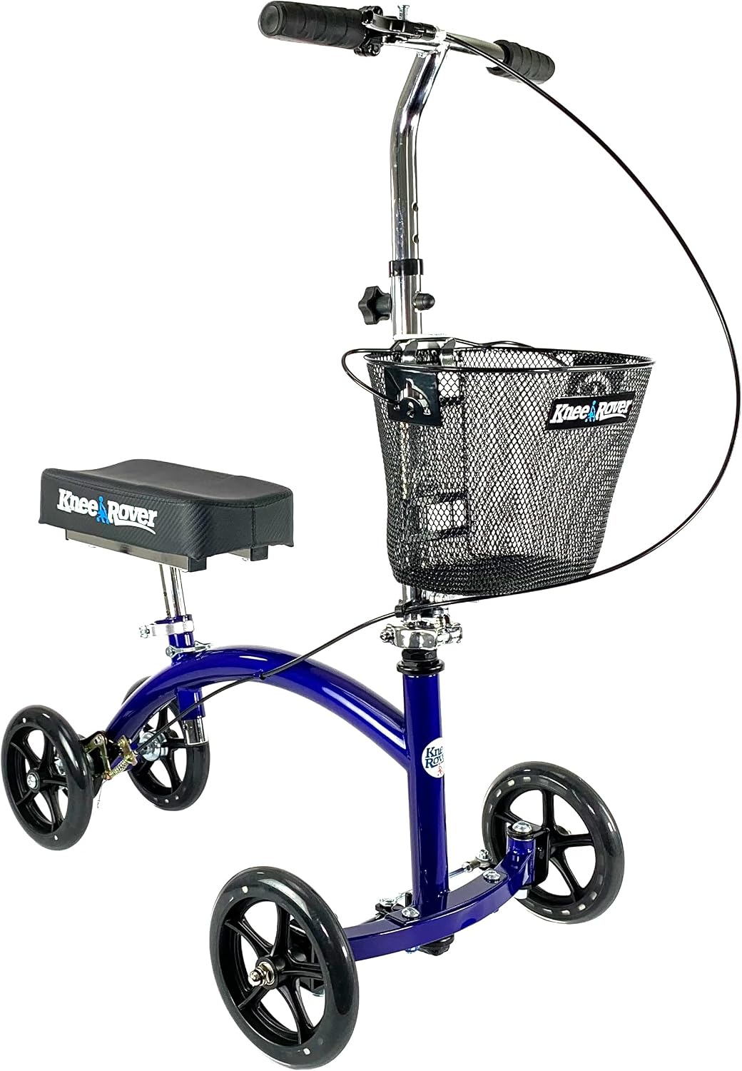 KneeRover Deluxe KneeCycle Steerable Knee Walker, Blue | Heavy Duty Knee Walker For Foot Surgery, Broken Ankle Foot Injuries, Leg Recovery Scooter