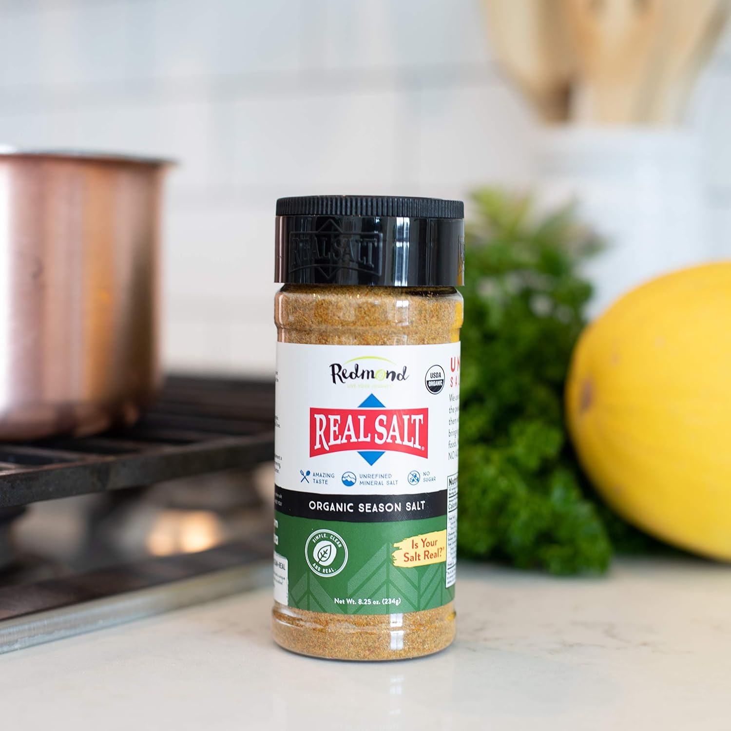 Redmond - Real Salt Seasoning, Natural Unrefined Gluten Free 8.25 Ounce
