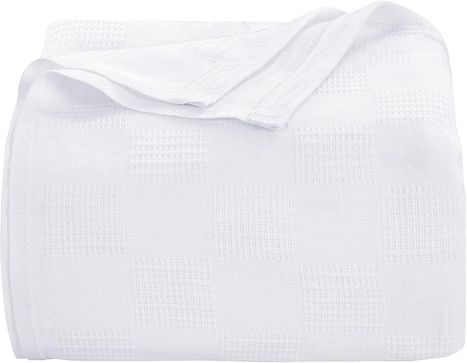 Oakias 100% Cotton Blanket Queen Size, White 90 x 90 Inches – 350 GSM Soft