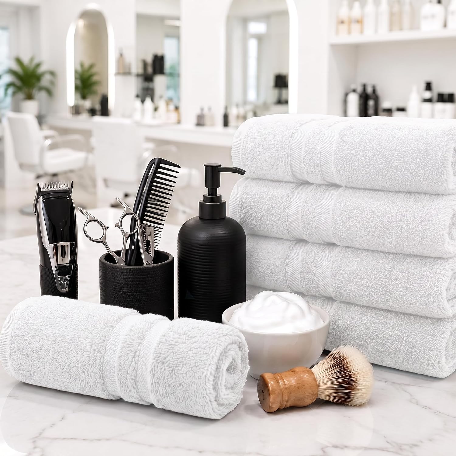 DAN RIVER 100% Cotton Salon Towels Set – 16x26 inches, Pack of 24, Highly Absorbent and Quick-Dry Towels for Hand, Salon, Spa, Beauty