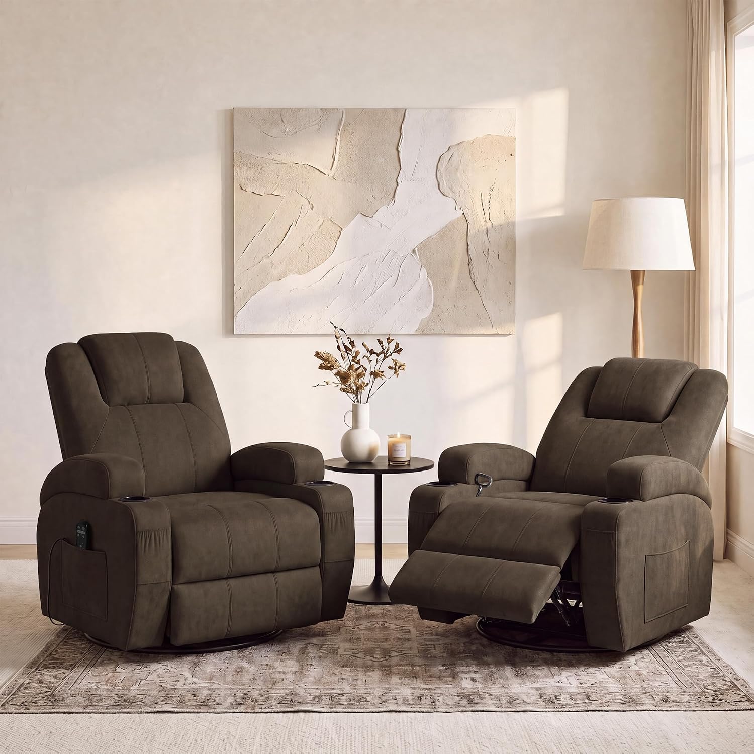 Flamaker Rocking Chair Recliner Chair with Massage, Rocking Chair Nursery