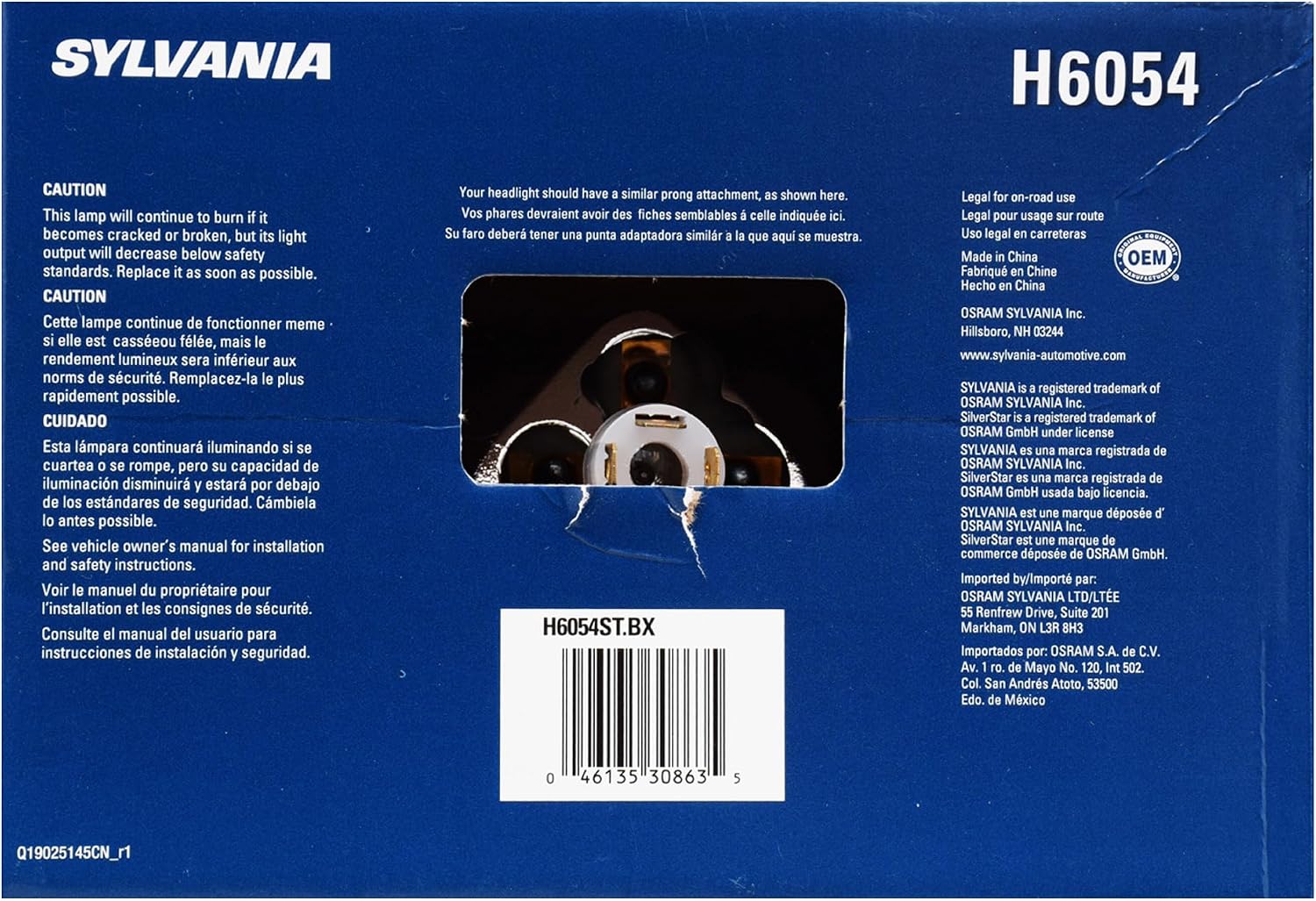 SYLVANIA - H6054 SilverStar Sealed Beam Headlight - High Performance Halogen Headlight Replacement (142x200)