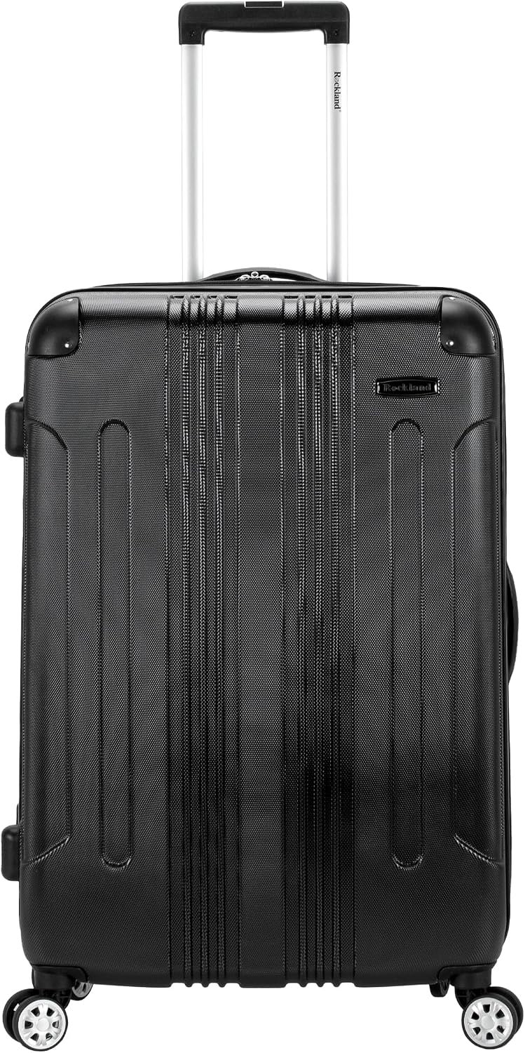 Rockland London Hardside Spinner Wheel Luggage, White, 3-Piece Set (20/24/28)