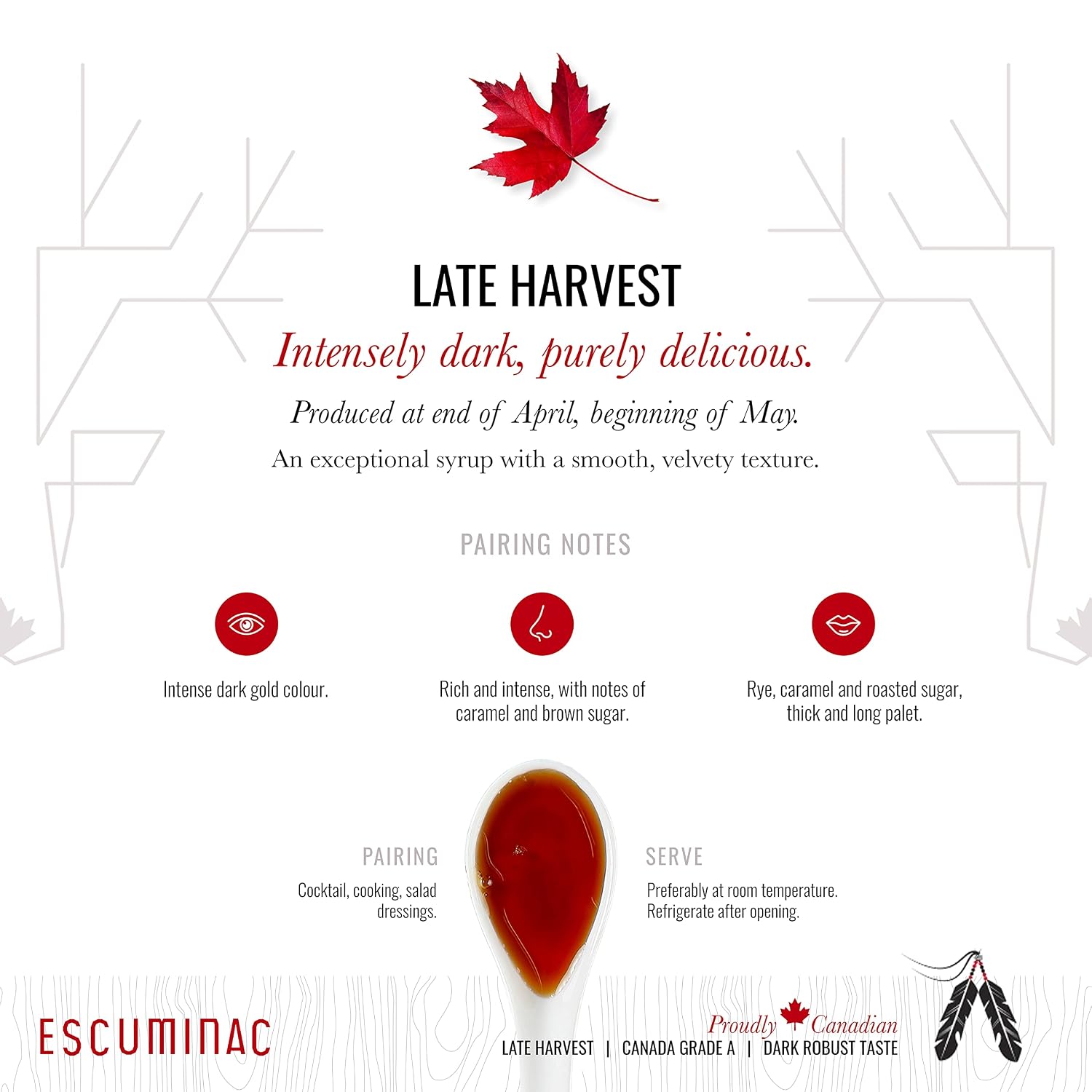 Escuminac Canadian Maple Syrup, Late Harvest Dark Robust Taste, Pure & Organic. Mini Glass Bottles 12 x 50ml, Bulk Format for Party Favors, Wedding