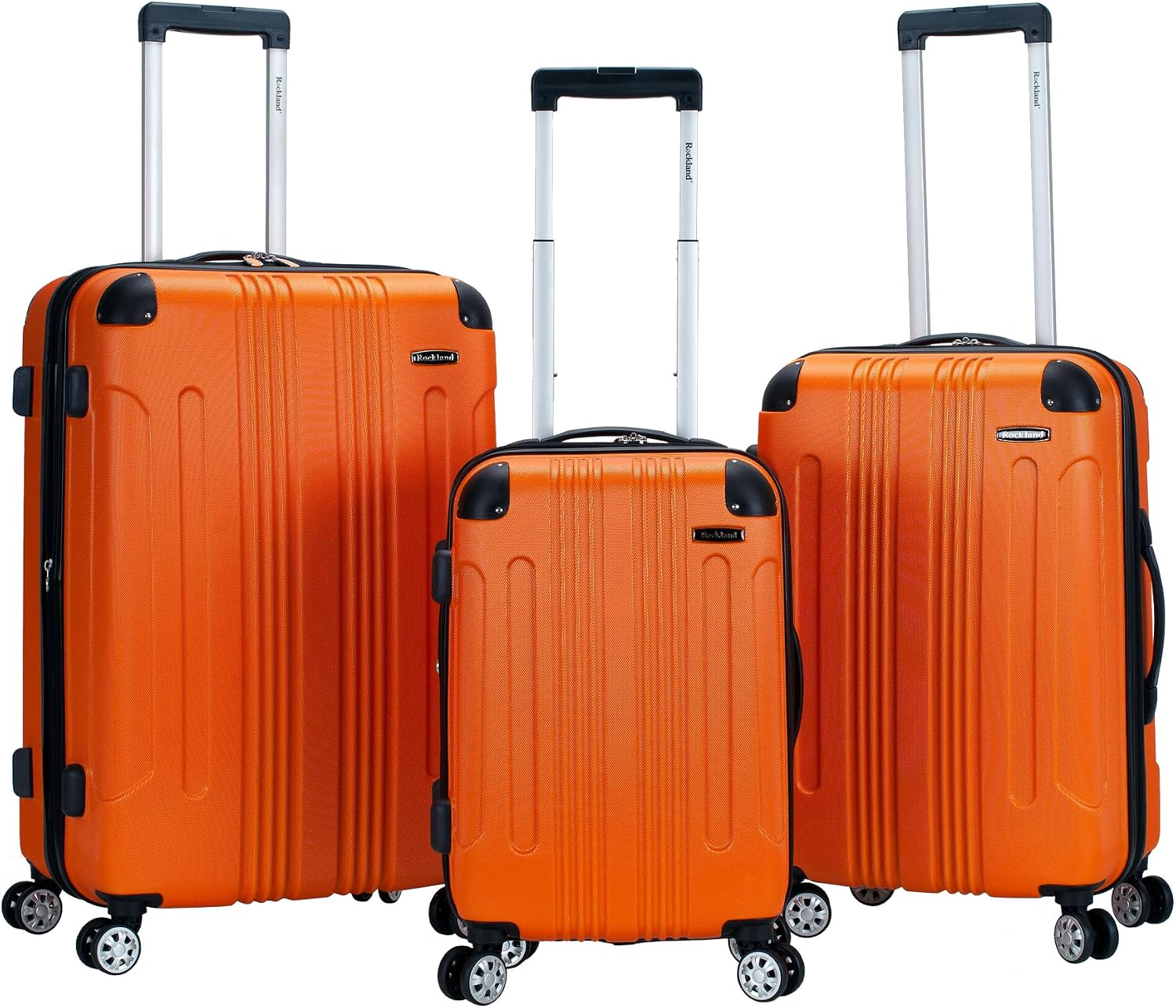 Rockland London Hardside Spinner Wheel Luggage, White, 3-Piece Set (20/24/28)
