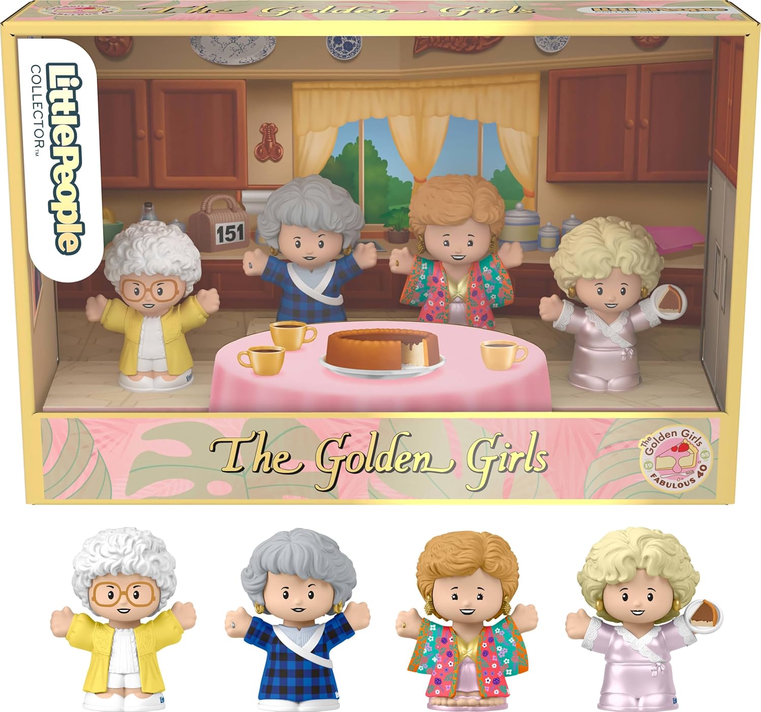Little People Collector The Golden Girls TV Show Special Edition Set for Adults & Fans, 4 Figures in Display Package