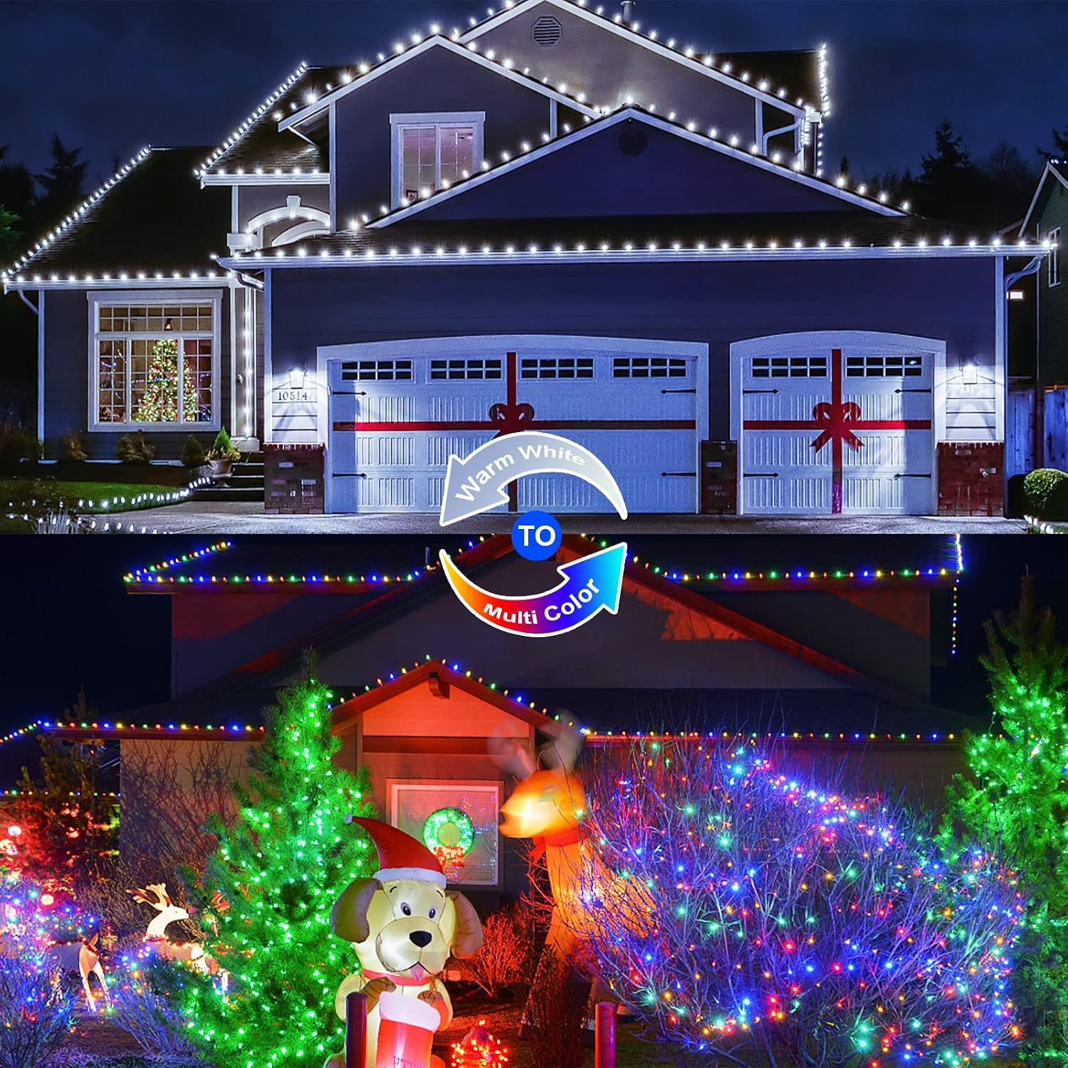 JMEXSUSS 2 Pack Solar String Lights Outdoor Total 66FT 200LED Fairy Lights | Outdoor Waterproof, 8 Modes Solar Christmas Lights for Outside Garden Tree Patio Yard Wedding Christmas Decorations, White