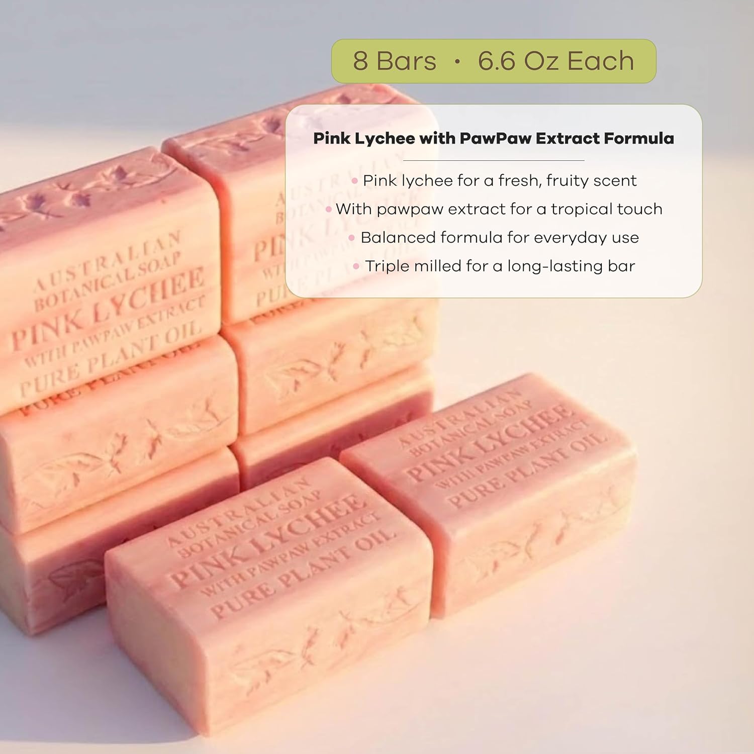 Australian Botanical Soap Sea Salt Soap Bars, 6.6 oz, Pack of 8