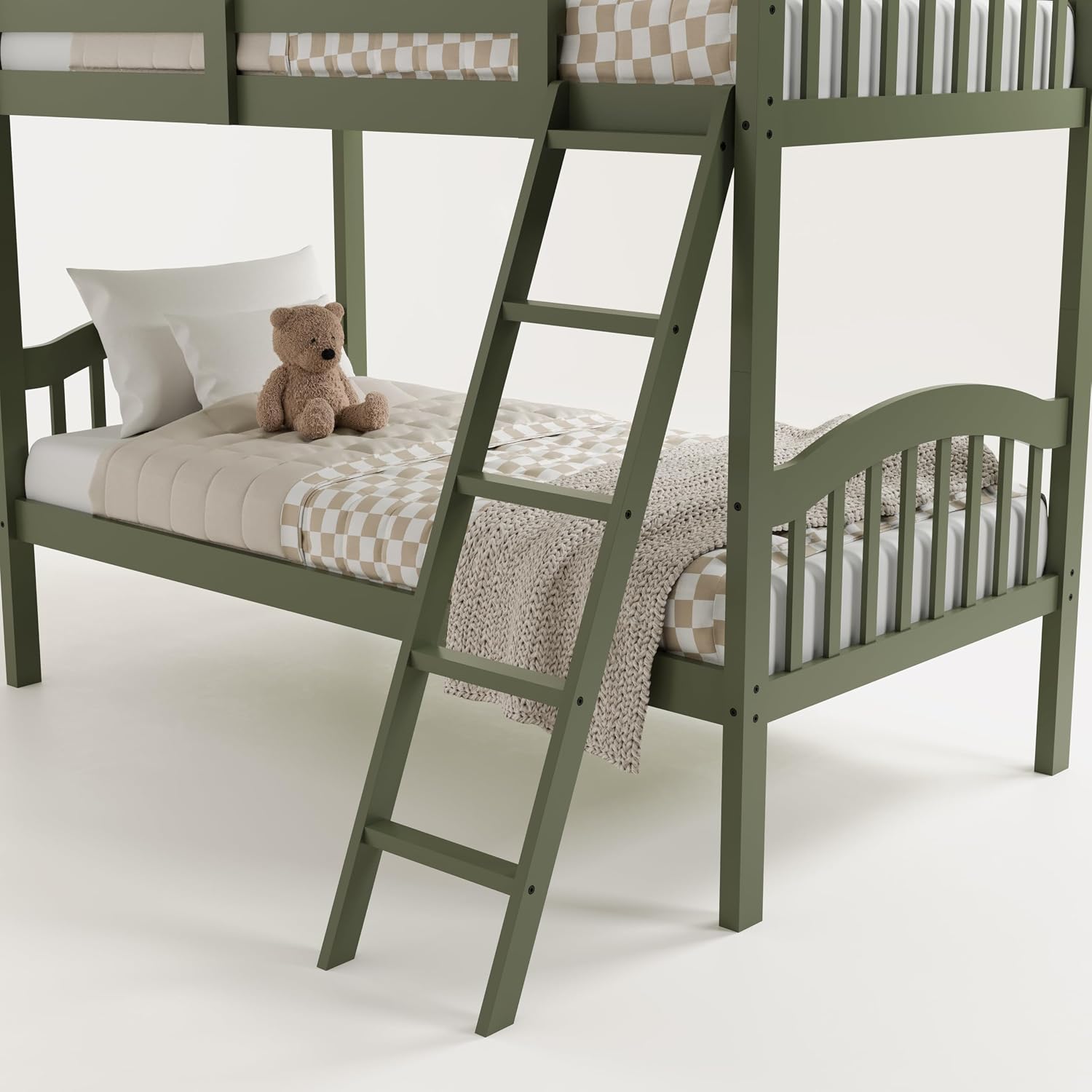 Storkcraft Long Horn Twin-Over-Twin Bunk Bed, White | GREENGUARD Gold Certified, Converts to 2 Individual Twin Beds, Wood Bunk Bed for Kids Bedroom, No Box Spring Required
