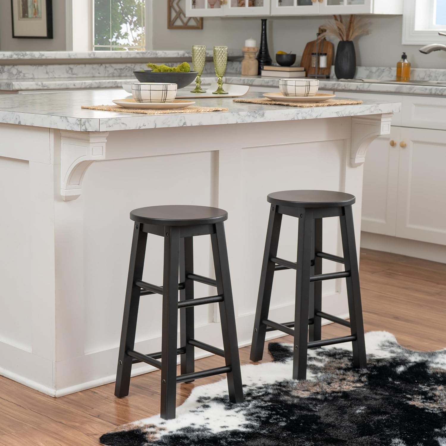 Linon 29-Inch Barstool With Round Seat