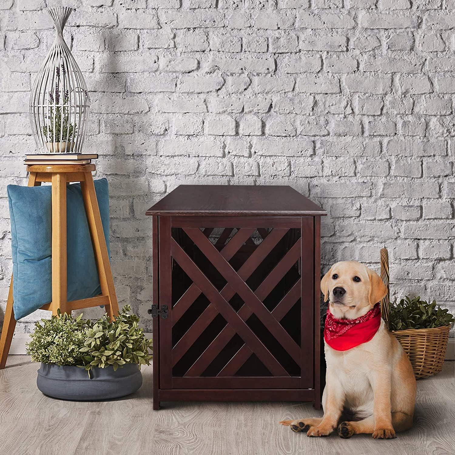 Casual Home Wooden Small Pet Crate, End Table, Espresso,19.5"W x 22.5"D x 22.5"H
