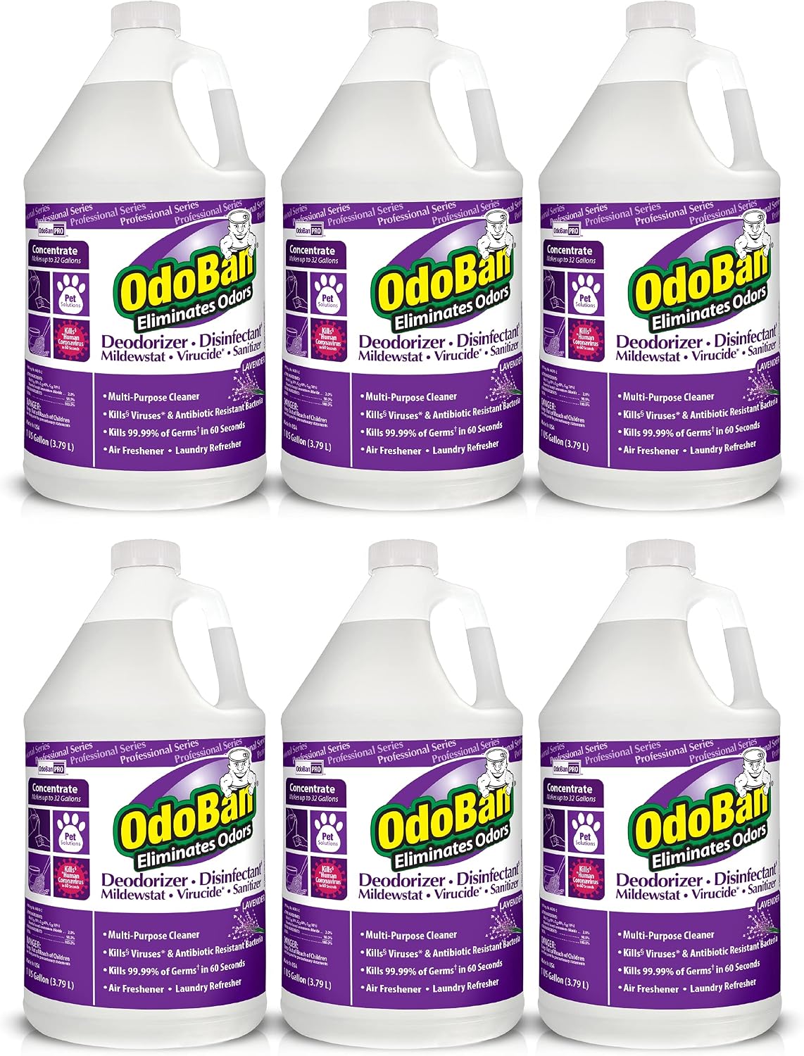 OdoBan Professional Disinfectant and Odor Eliminator Concentrate, 4 Gallons, Original Eucalyptus Scent