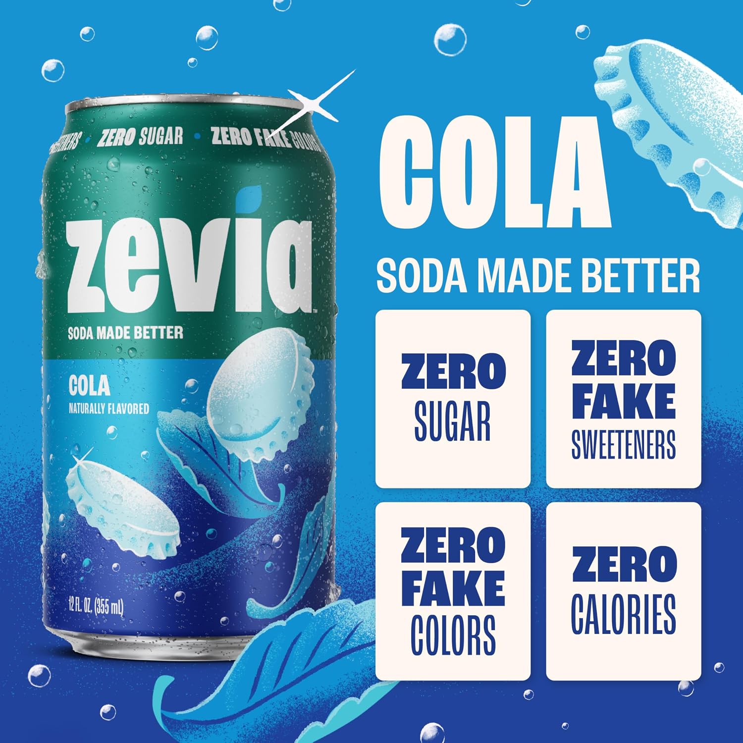 Zevia Zero Calorie Soda, Orange, 12 Ounce Cans (Pack of 6)