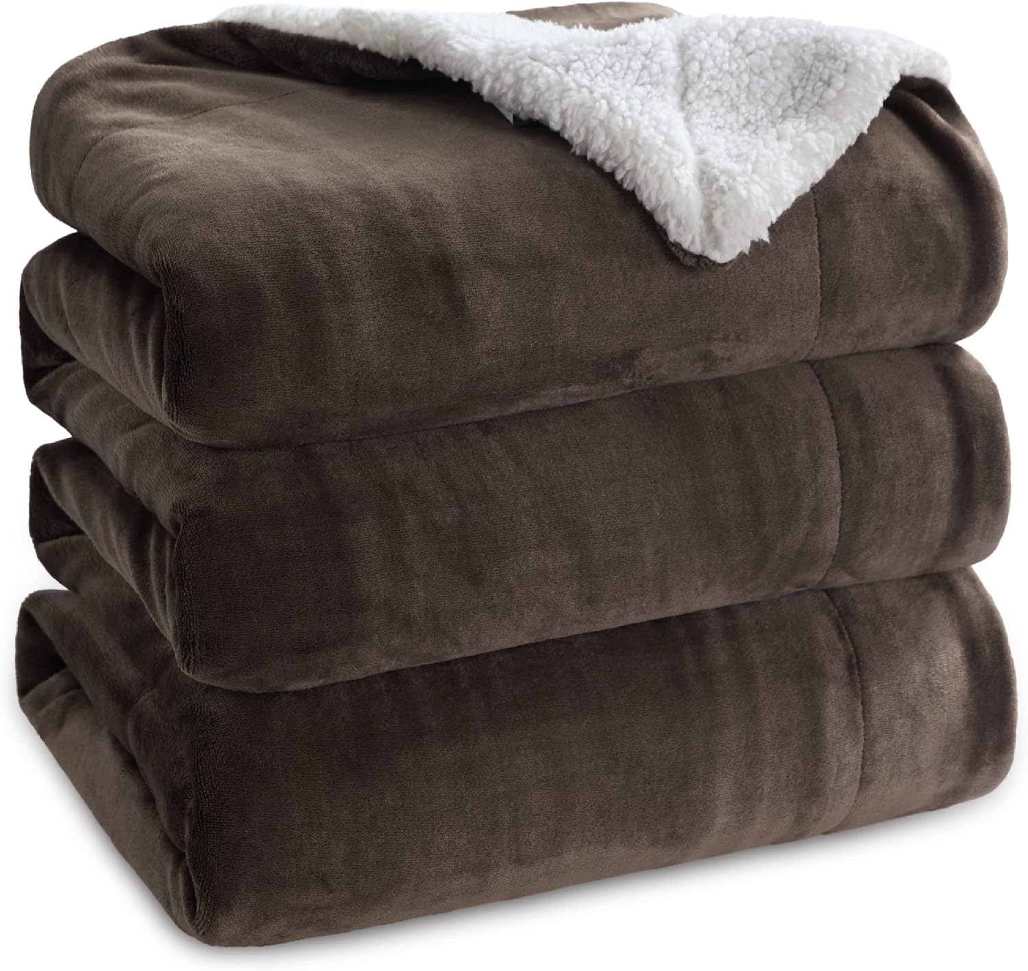 Bedsure GentleSoft Sherpa Fleece Throw Blanket for Couch, Non-Heated, Thick & Warm Cozy Blanket for Winter Fall, Soft Fuzzy Plush Throw Gifts for Women and Men, Grey, 50x60 Inches