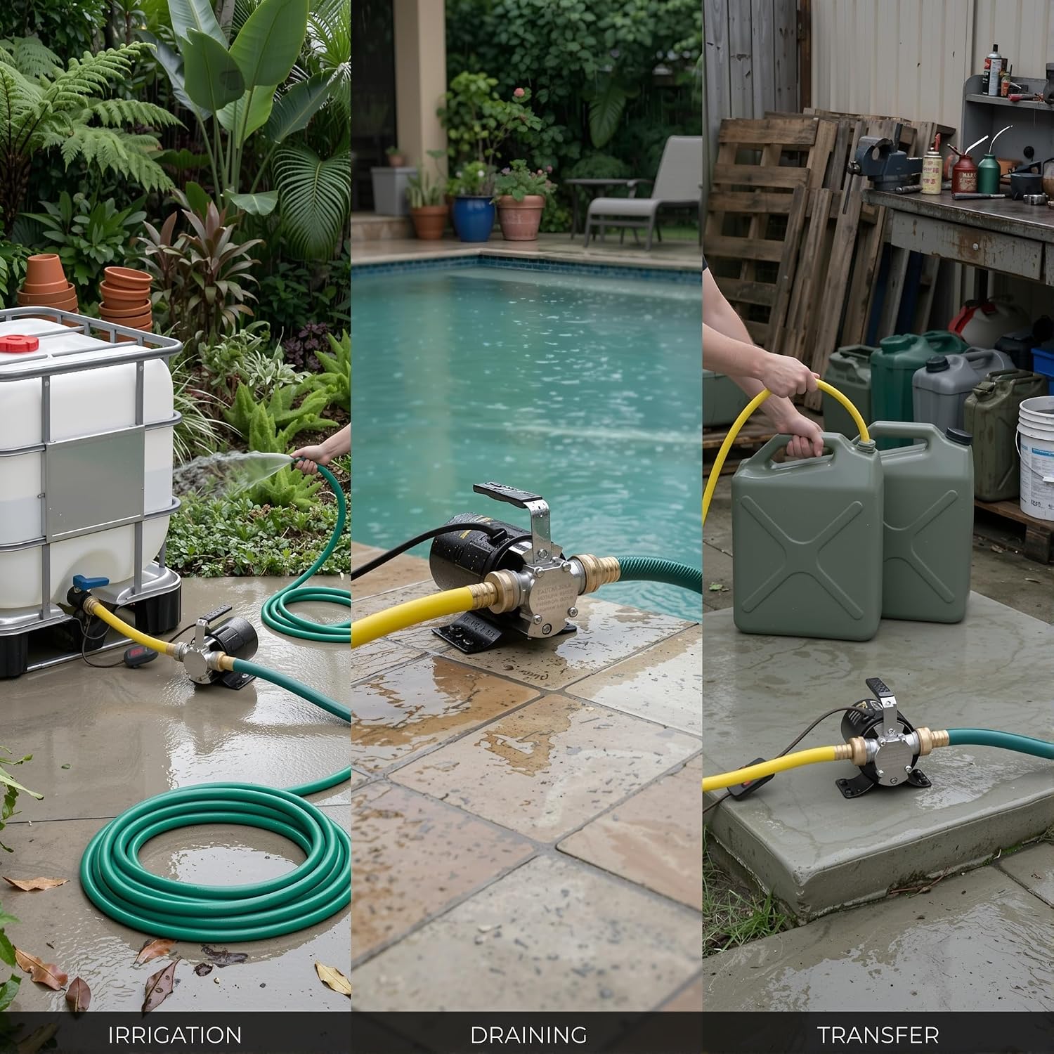 Water Transfer Pump, 115V 1/10HP 330GPH Electric Utility Water Pump with 6ft Water Hose Kit, Portable Small Water Pump For Pool Draining, Removing Water From Rain Barrel, Aquariums, etc.