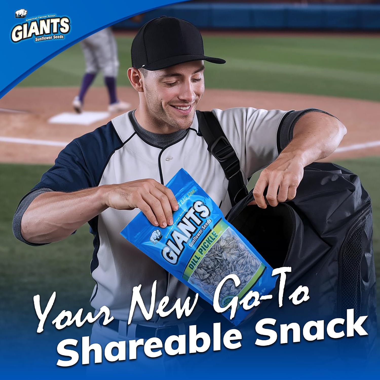 GIANTS Original Sunflower Seeds - Sunflower Seeds to Eat, Sunflower Seeds Bulk, Lightly Salted Sunflower Seeds for Eating, High Protein Snack - 5.75 oz Resealable Bags (Case of 12)