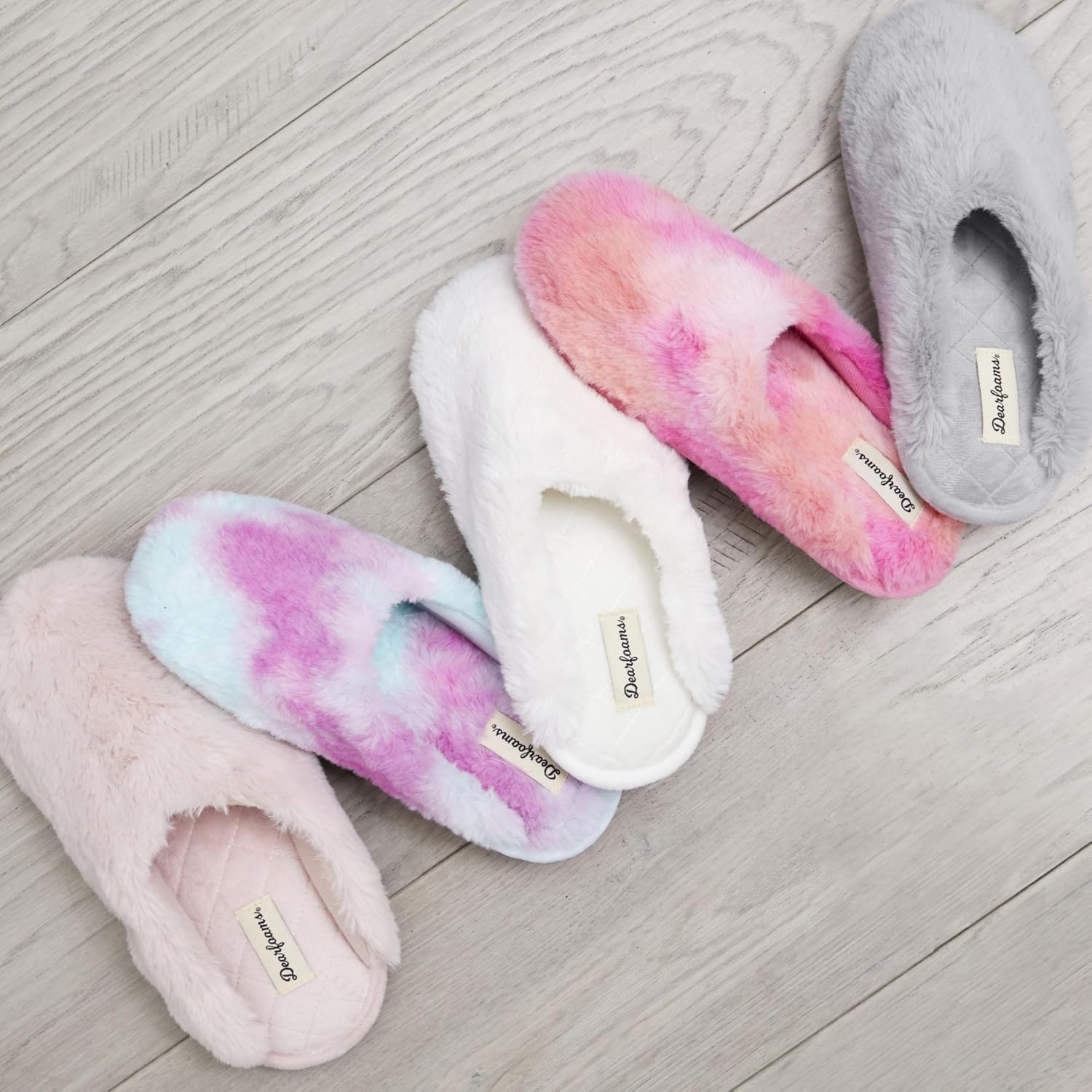 Dearfoams Women's Bailey Plush Furry Scuff