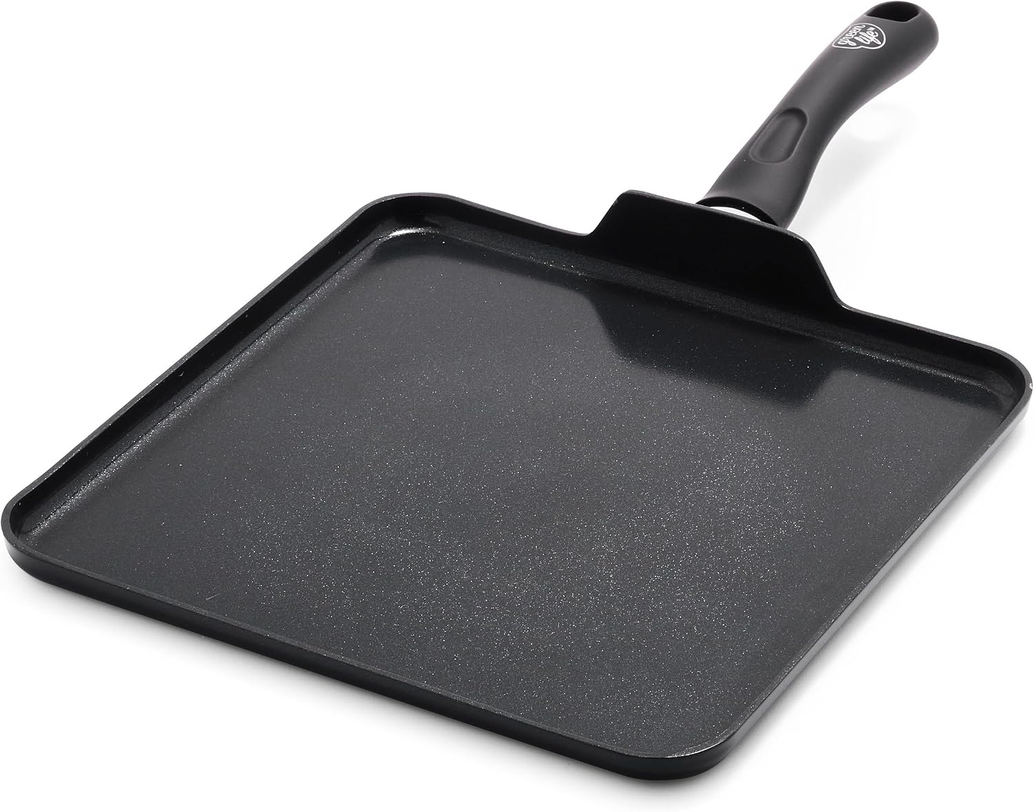 GreenLife Soft Grip Diamond Healthy Ceramic Nonstick 11" Griddle Pan, PFAS-Free, Dishwasher Safe, Black