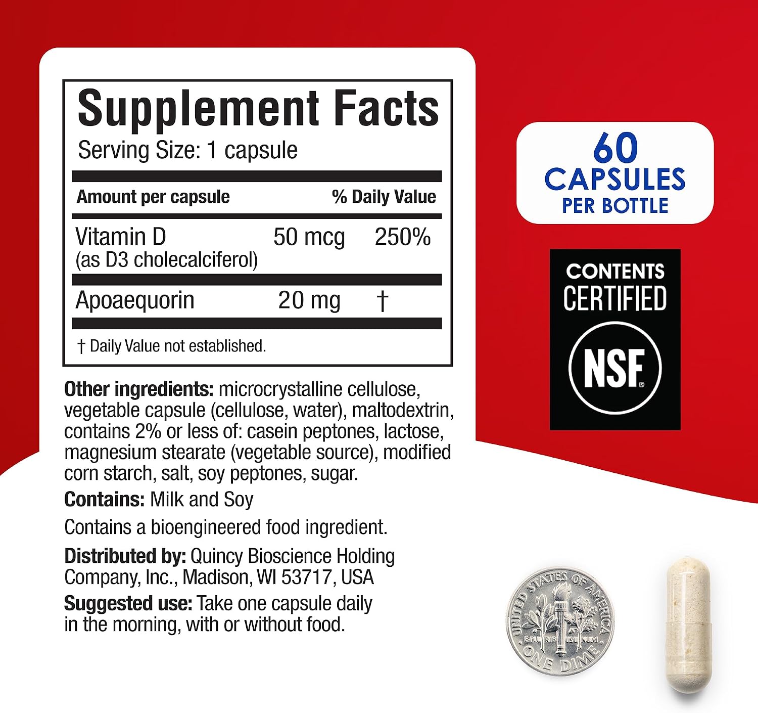 Prevagen Extra Strength with 7-Day Pill Minder, 60 Capsules, 1-Pack | For Your Brain, 2 Month Supply, 20mg Apoaequorin, 50mcg Vitamin D3