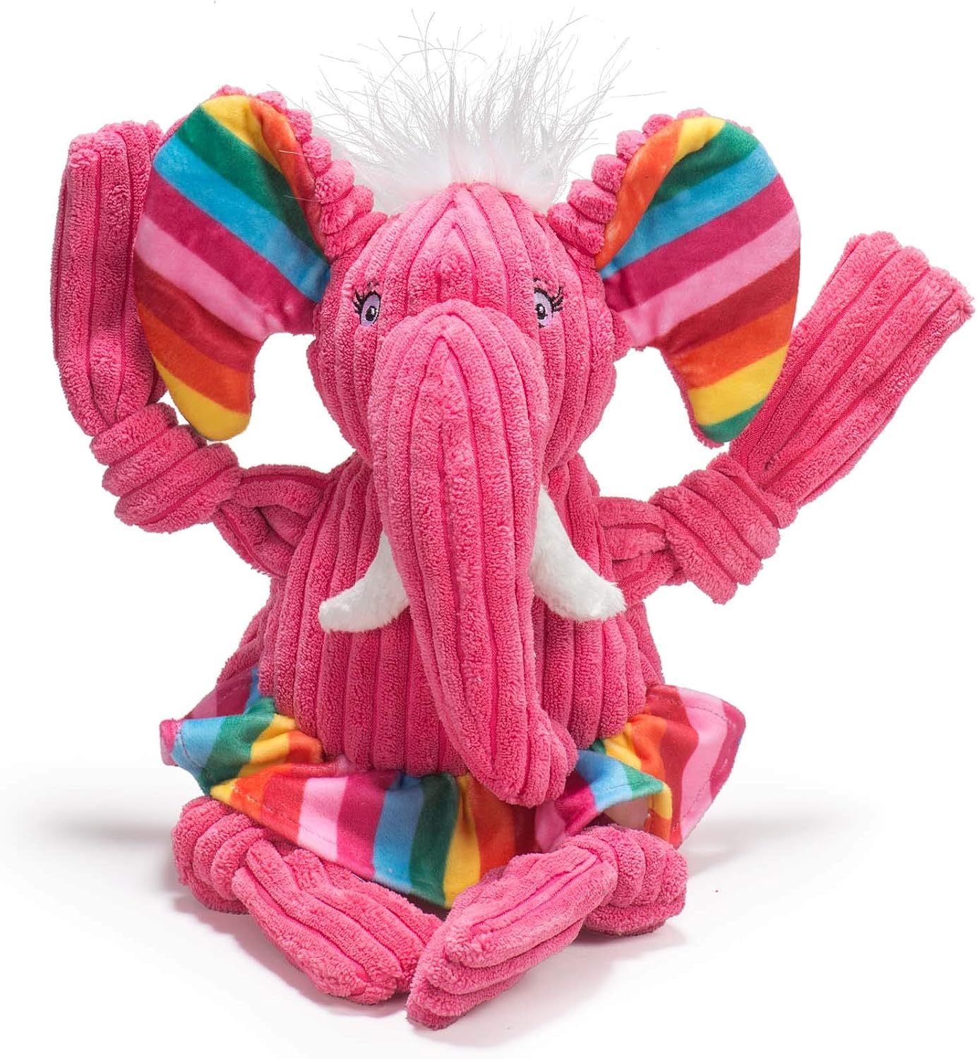 HuggleHounds Knottie Plush Dog Toy - Dog Stuffed Animal Toy, Squeaky Puppy Toys, for Small, Medium & Large Dogs, Durable Plush to Keep Them Busy - Stuey Sock Monkey, Large