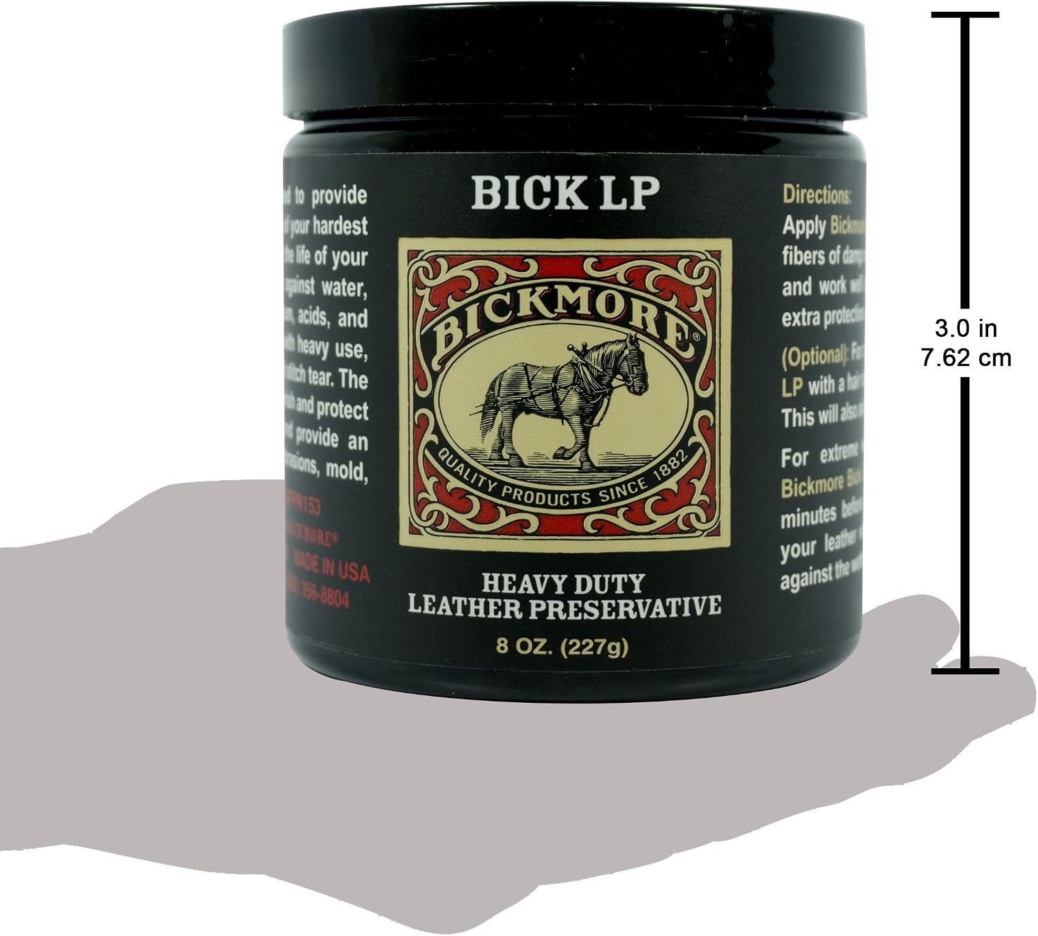 Bickmore Bick LP Leather Conditioner 8 oz, Scratch Repair | Heavy-duty preservative protects, softens and restores dry, cracked leather. Made in USA.