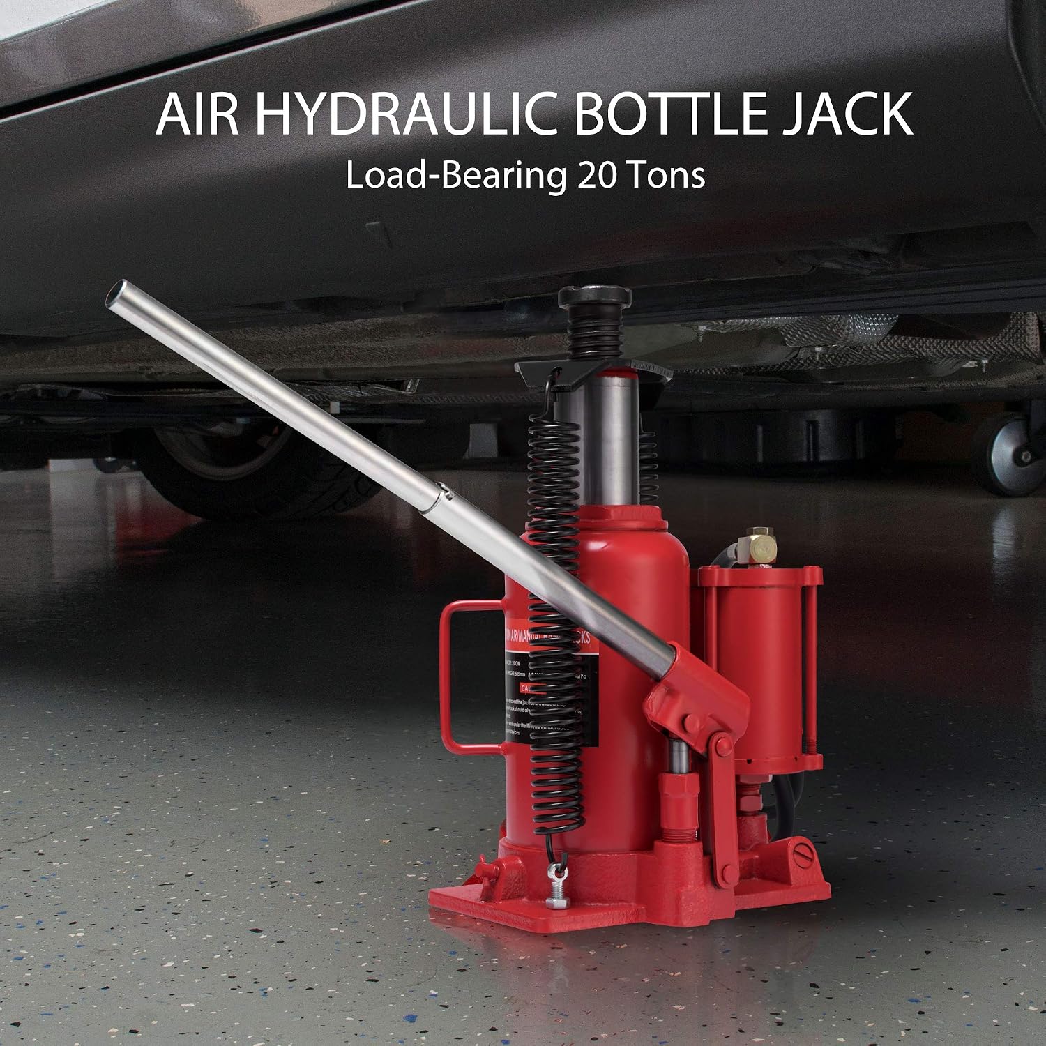 SPECSTAR Pneumatic Air Hydraulic Bottle Jack with Manual Hand Pump 20 Ton