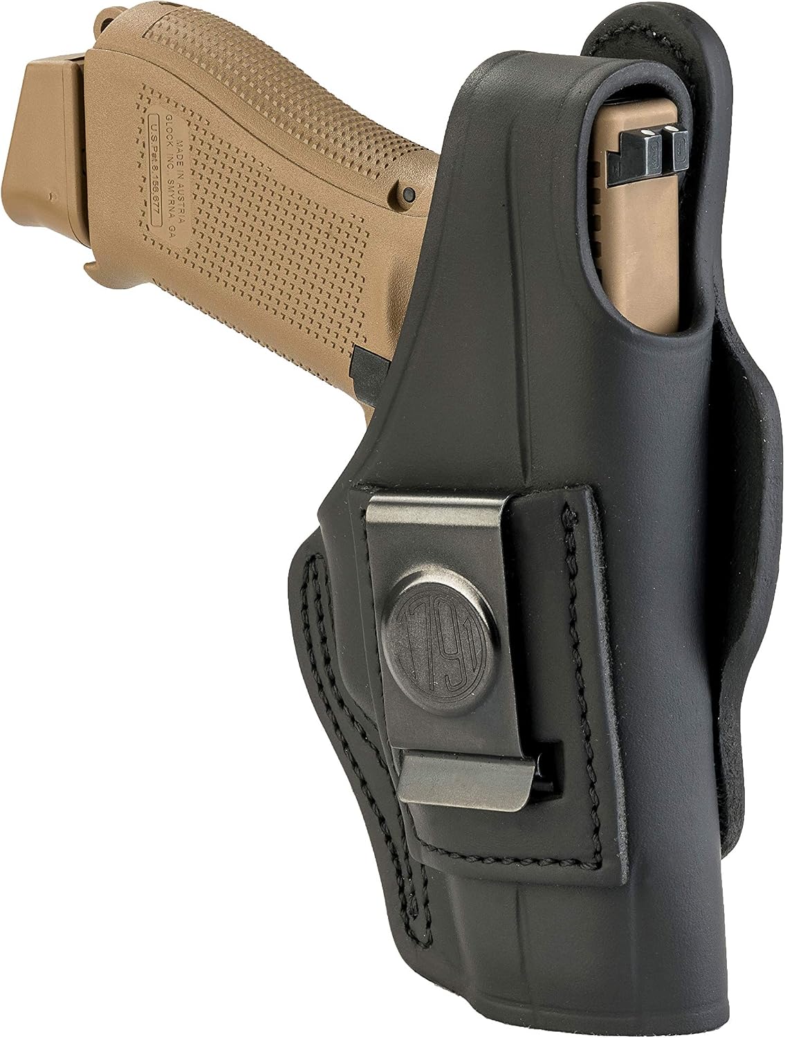 1791 Thumb-Break Gun Holster IWB/OWB, Fits Glock 19, 17, 22, 23, 26, 27 | Right-handed 4-Way leather gun holster also fits Taurus G2, Ruger SR9, Ruger SR9c and S&W M&P 9 M2.0, Glock 32 and 33