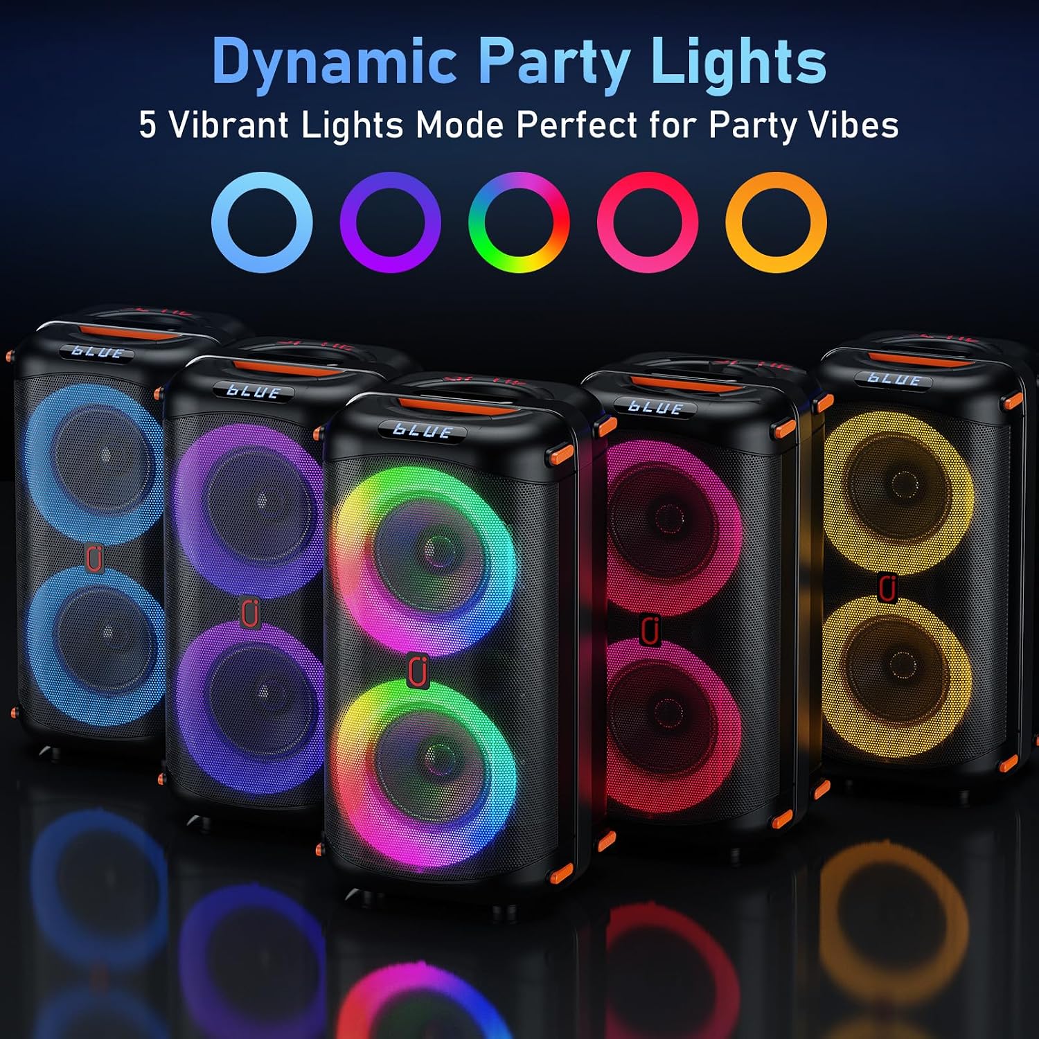 Karaoke Machine with 2 Wireless Microphones, Portable Bluetooth Karaoke Speaker for Adults