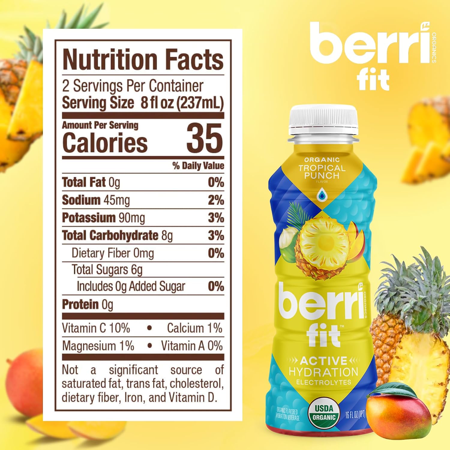Berri Fit Hydration, 4ct, Organic Dragon Fruit Flavor Natural Sports Drink