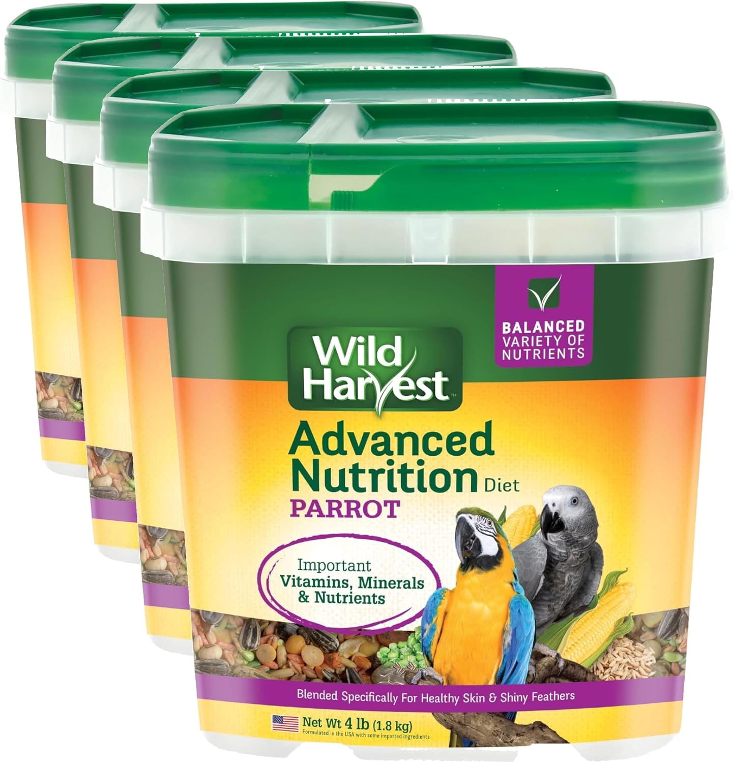 Wild Harvest Advanced Nutrition Parrot 8 Pounds, Seed, Grain And Vegetable Mix