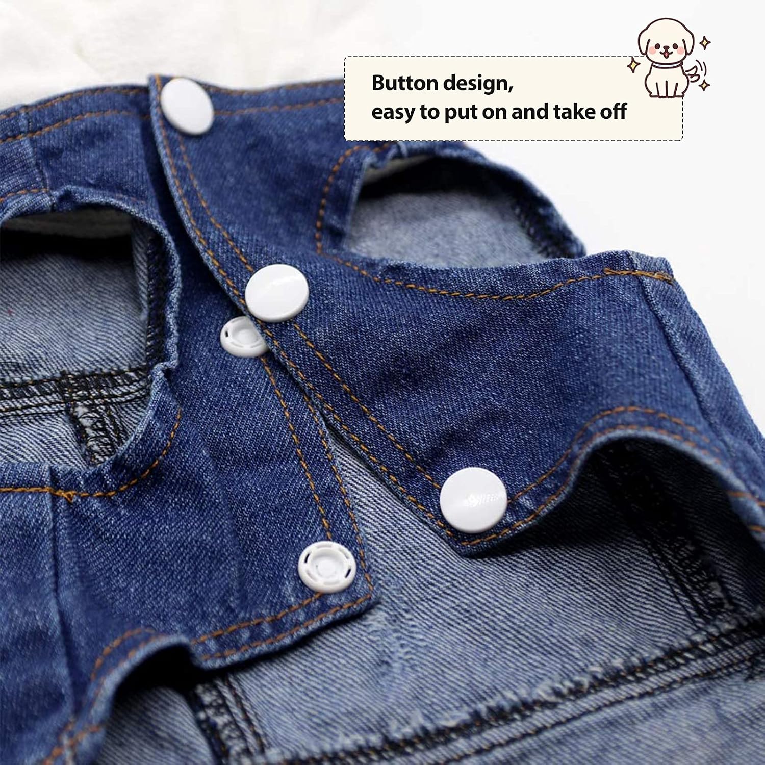 SILD Pet Dog Jeans Jacket Vest with Hooded Blue Dogs Hoodies Denim Cat Coat | Boy Girl Male Dogggie Puppy Cute Vintage Cool Classic Small Medium Machine Washable Apparel Clothes Outfit T-Shirts Costume
