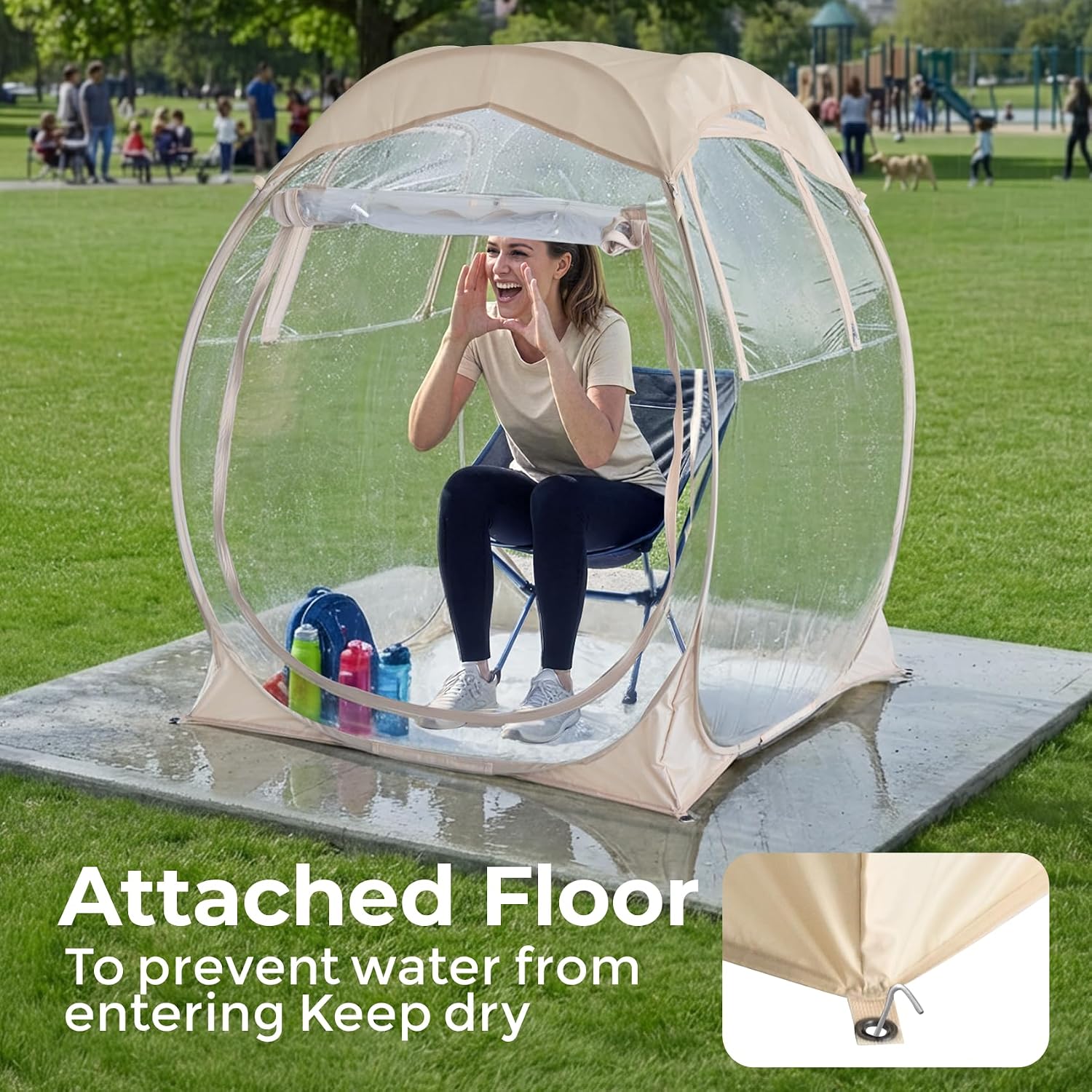 Alvantor® Pop Up Bubble Tent® - 6’ x 6’ Instant Igloo Tent® - 2-3 Person Screen House for Patios - Large Oversize Weather Proof Pod - Cold