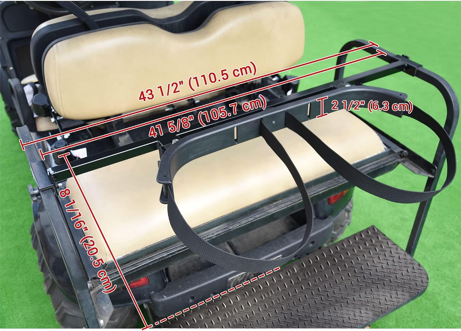 AW Universal Golf Bag Attachment Golf Bag Holder Bracket Rack for Golf Cart | Rear Seat Black
