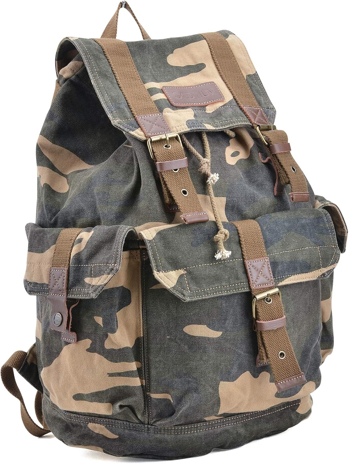 GOOTIUM 21101AMG Specially High Density Thick Canvas Backpack Rucksack, Field Tan, Large