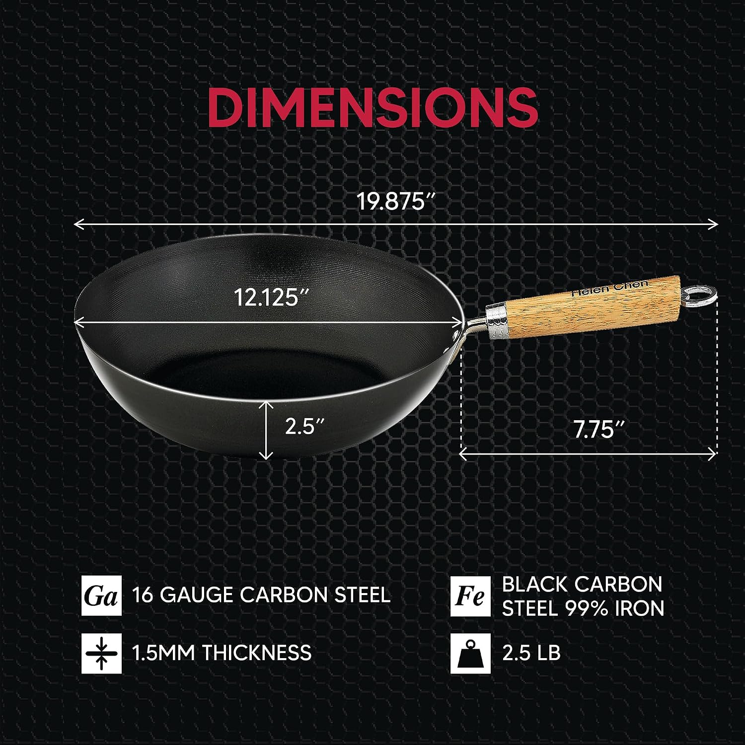Helen's Asian Kitchen Xylan Non-Stick Wok, 12-Inch Flat Bottom Wok