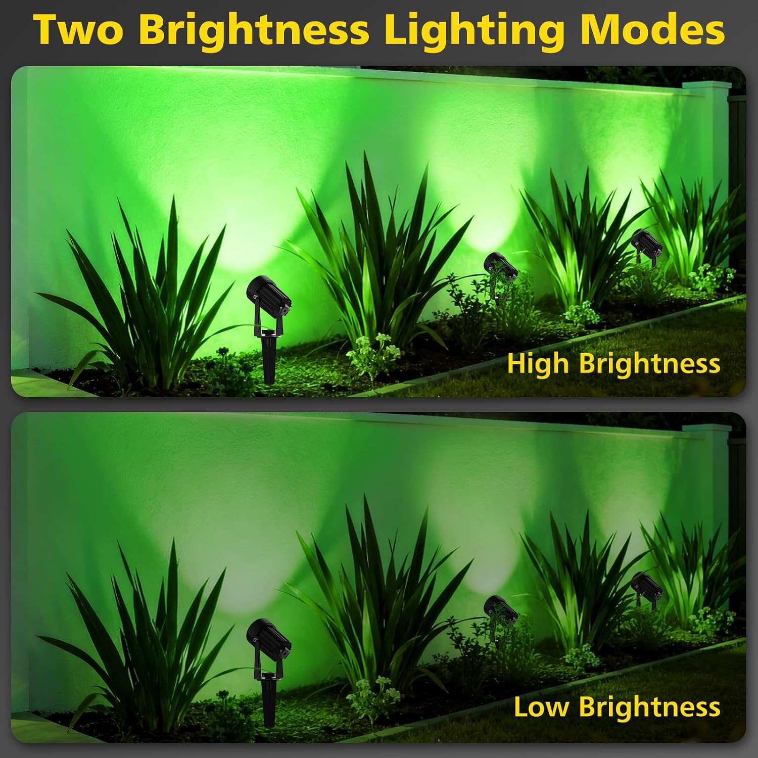 T-SUN Solar Spot Lights Outdoor, Dual Head Solar Spotlights, Cool White | IP65 Waterproof, 2 Brightness Modes, Dusk to Dawn Solar Uplights for Garden, Yard, Pathway, Patio, Lawn