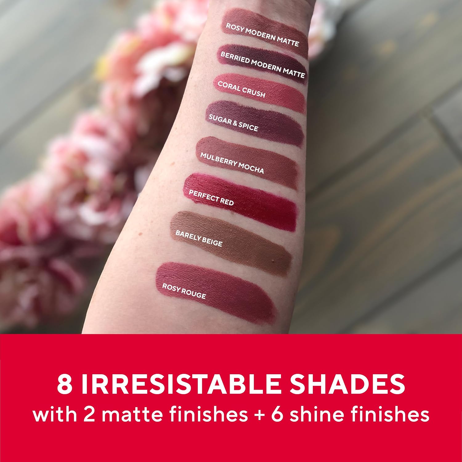 Mirabella - Sealed with a Kiss Smudge Proof Lipstick, Long-Lasting No-Bleed Lip Makeup, Hydrating Lip Color with Vegan Lanolin & Vitamin E, Perfect Red