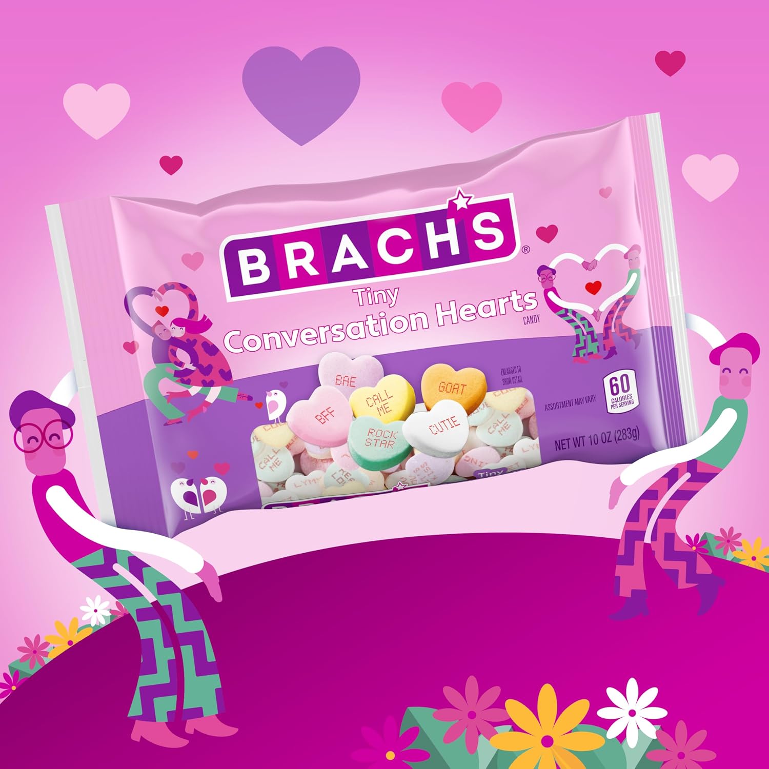 Brach's Valentine's Day Tiny Conversation Hearts, Friendship Exchange, 1 oz Boxes, 24 Ct