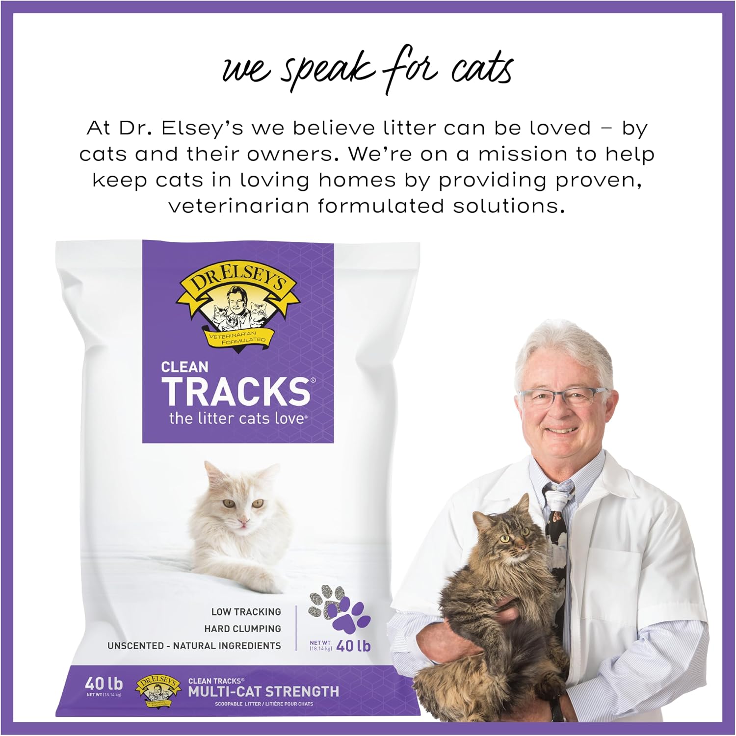 Dr. Elsey's® Clean Tracks Clumping Clay Cat Litter 40 lb. Bag