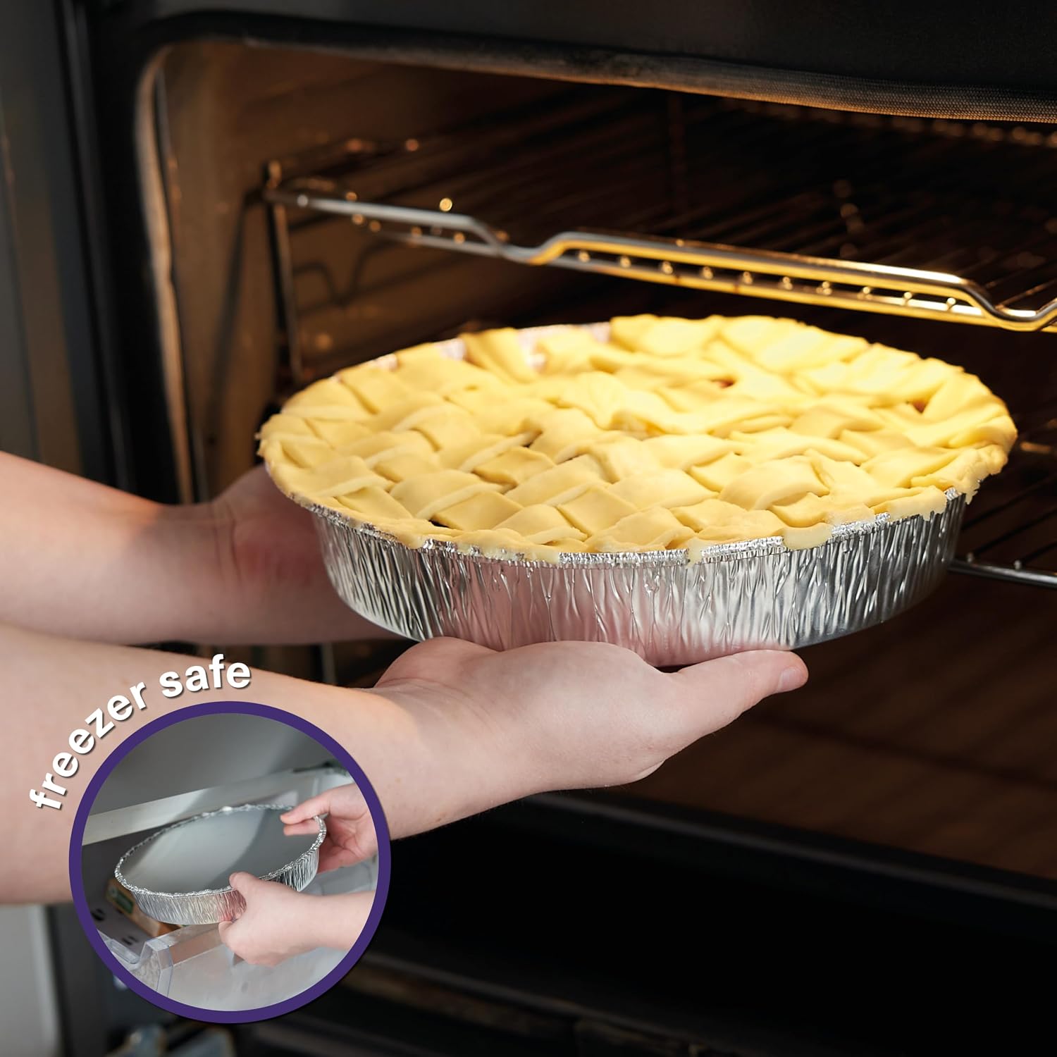 MATANA 40 Pack 9 Inch Round Aluminum Foil Pie Pans with Lids, Pie Tins Disposable for Cinnamon Rolls, Baking Tarts & Cakes, Pie Pan For Cooking